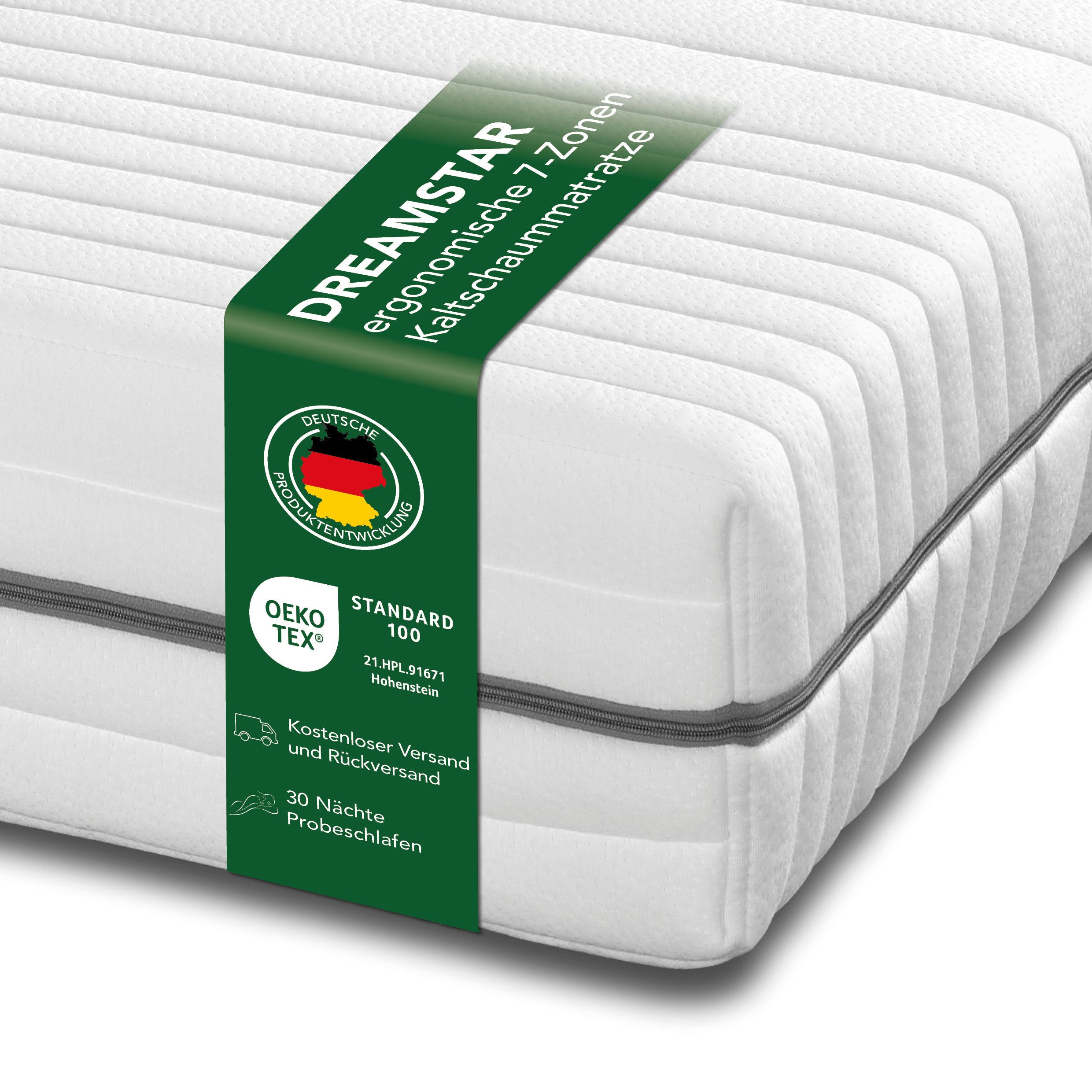 Kaltschaummatratze Silber, 7 Zonen Matratze 90x200 cm, 140x200 cm, Dreamsta günstig online kaufen