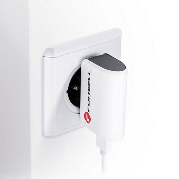 Forcell NETZ-Ladegerät für iPhone-Anschluss 8-pin Wandladegerät Weiß Smartphone-Ladegerät