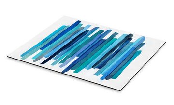 Posterlounge Alu-Dibond-Druck Mareike Böhmer, Blue Stripes 1, Wohnzimmer Skandinavisch Malerei