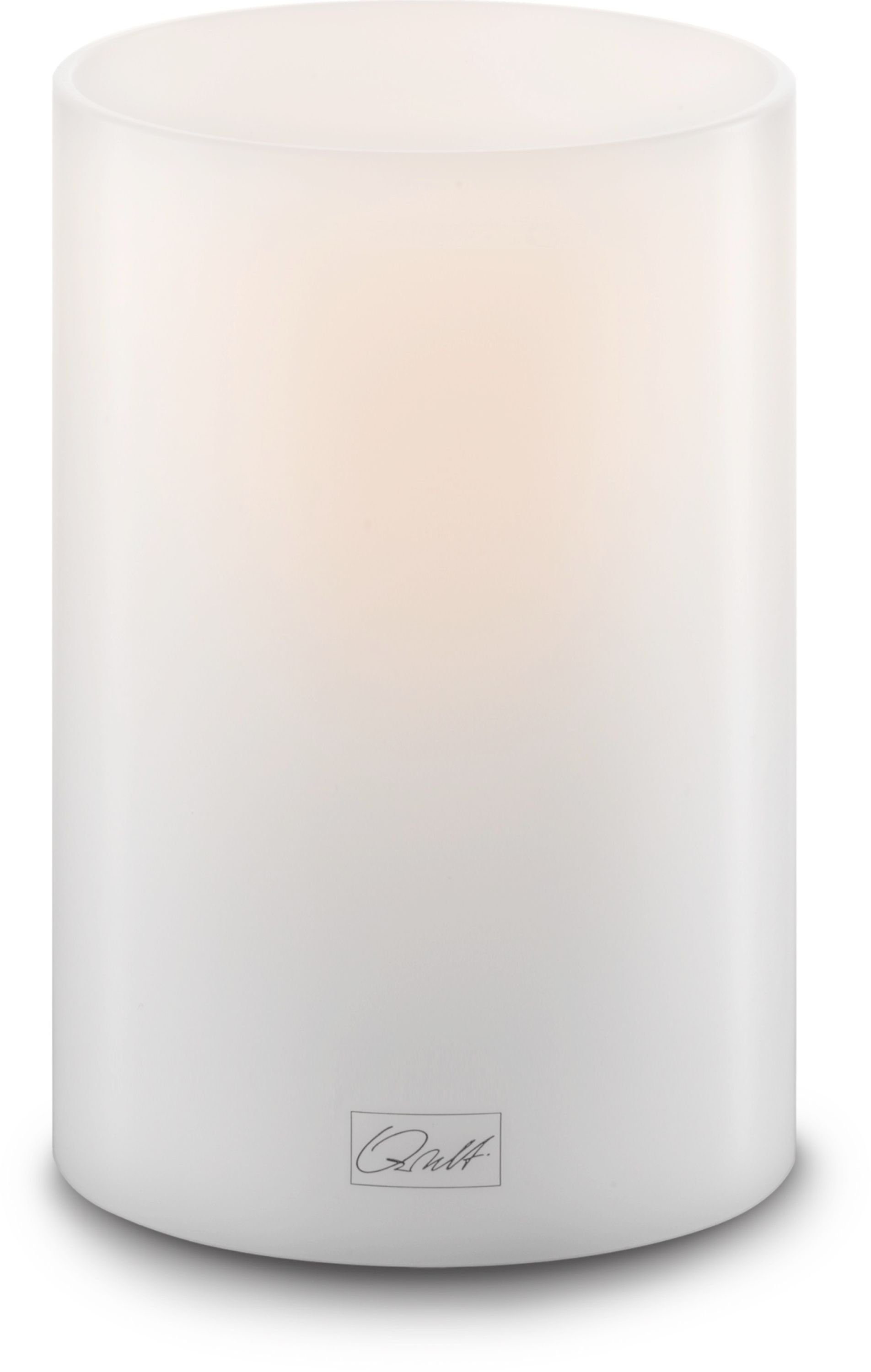 Qult Teelichthalter Qult Farluce Inside - Durchm, 8 cm Teelichthalter in Kerzenform Dauerkerze Windlicht Kunststoffkerze in Kerzenoptik Teelichtkerze mit Teelichteinsatz inkl, Nightlight-Teelicht