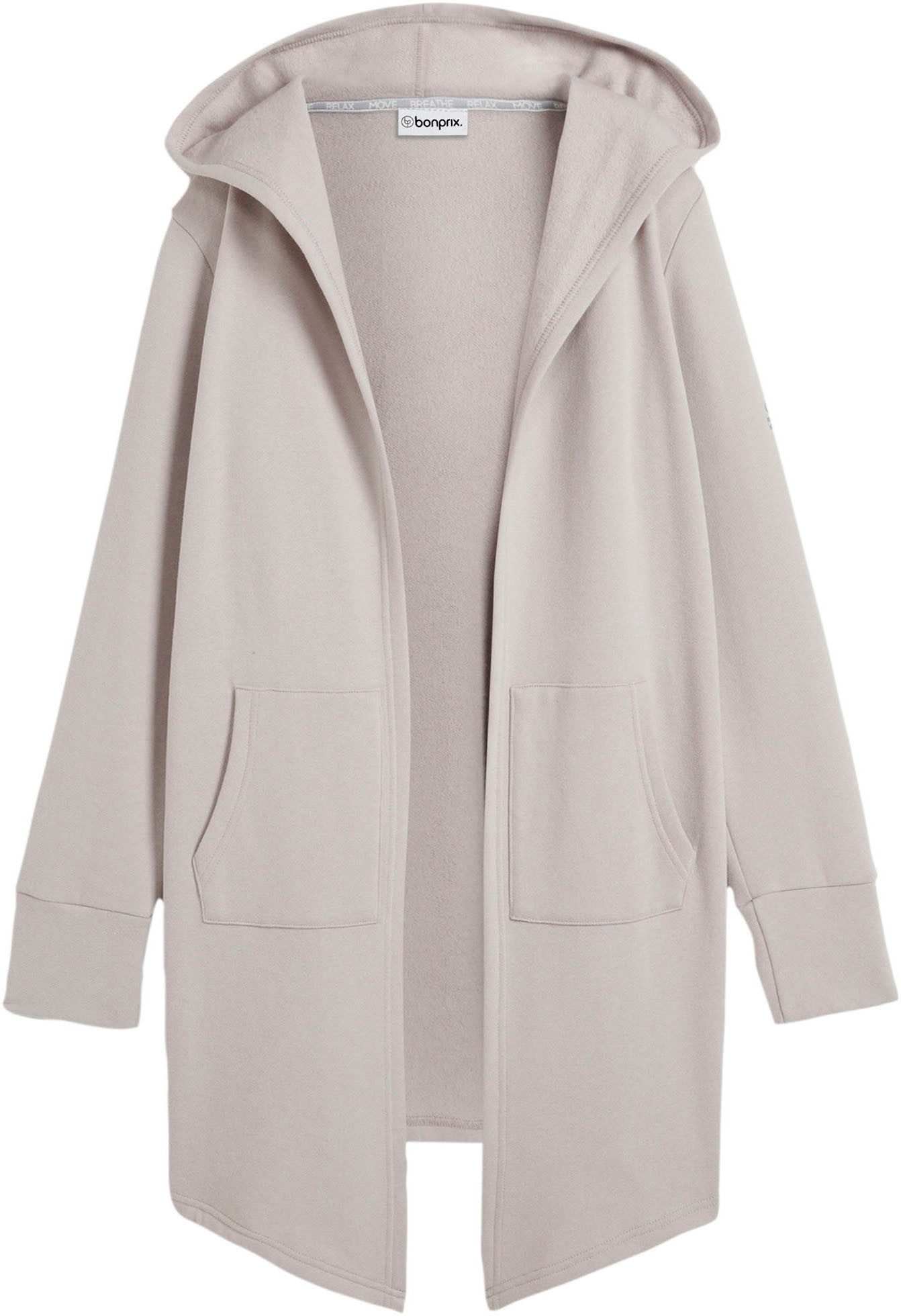 bonprix Sweatjacke mit Nahtreißverschluss, aus Baumwolle und Polyester günstig online kaufen