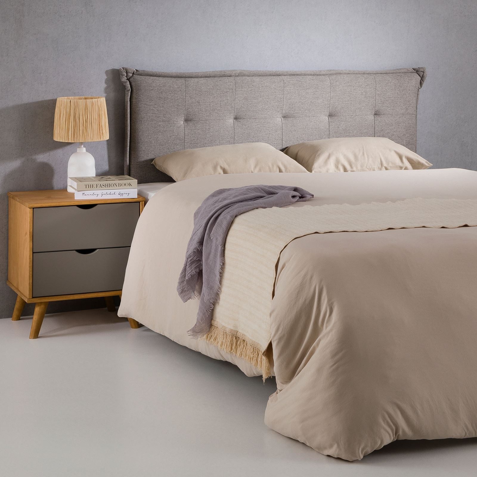 IDIMEX Kopfteil ZELOX, Bettkopfteil Doppelbett 160cm, gestepptes Headboard, Stoffbezug grau