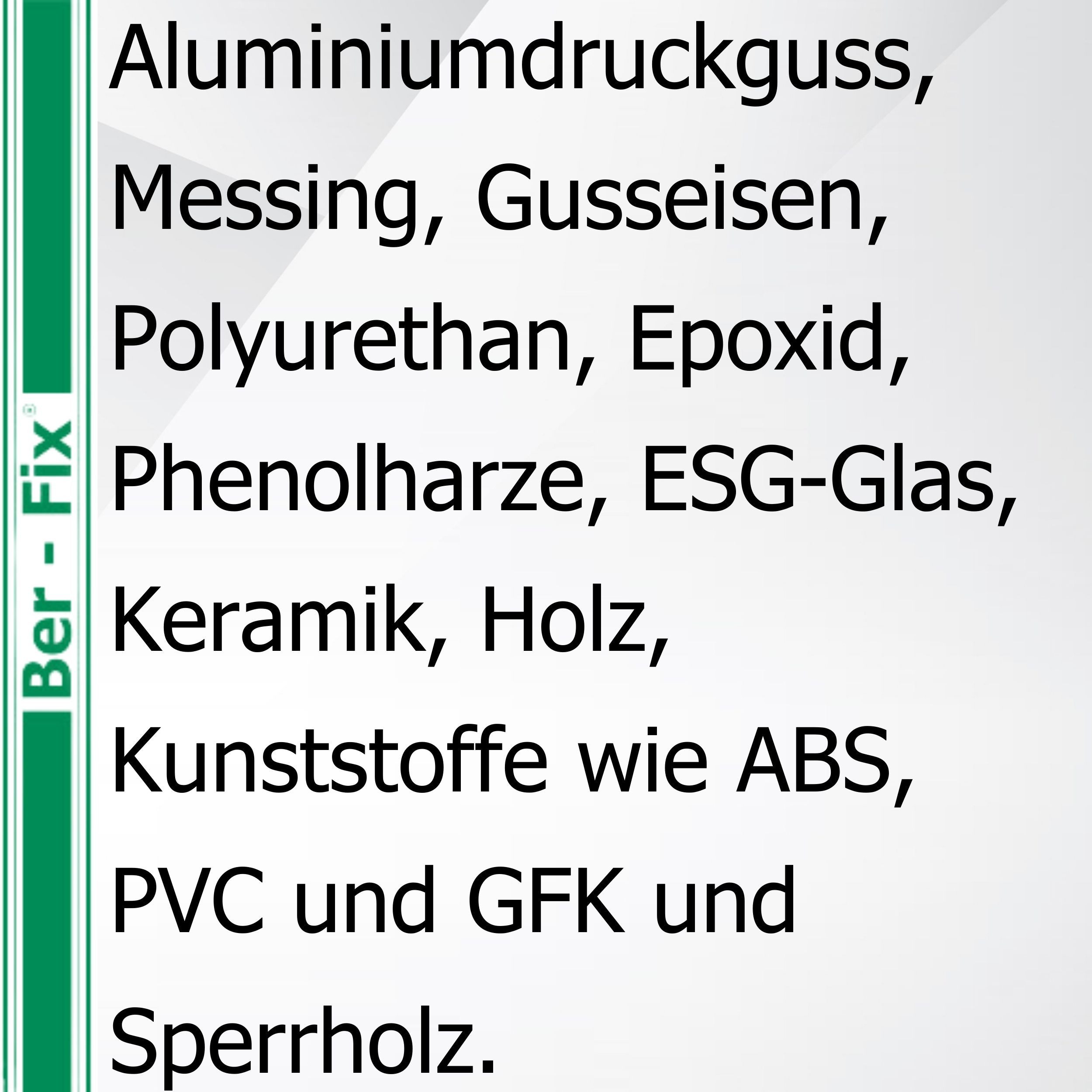 Ber-Fix 2-Komponentenkleber 2K Epoxykleber 5min 25g Spritze, (Packung, 2-tlg), schnellhärtend spaltfüllend bis 3 mm mechanisch bearbeitbar