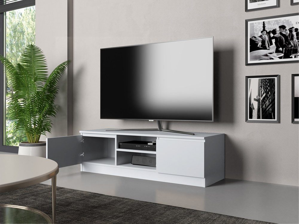 Raumhirsch Furniture Lowboard Fernsehschrank, TV-Kommode, TV Schrank 120 cm (Maße 120 x 40 x 36 cm, einfache Montage), 2 Türen, Offenes Fach, Kabelöffnung – Bild 4 von 4