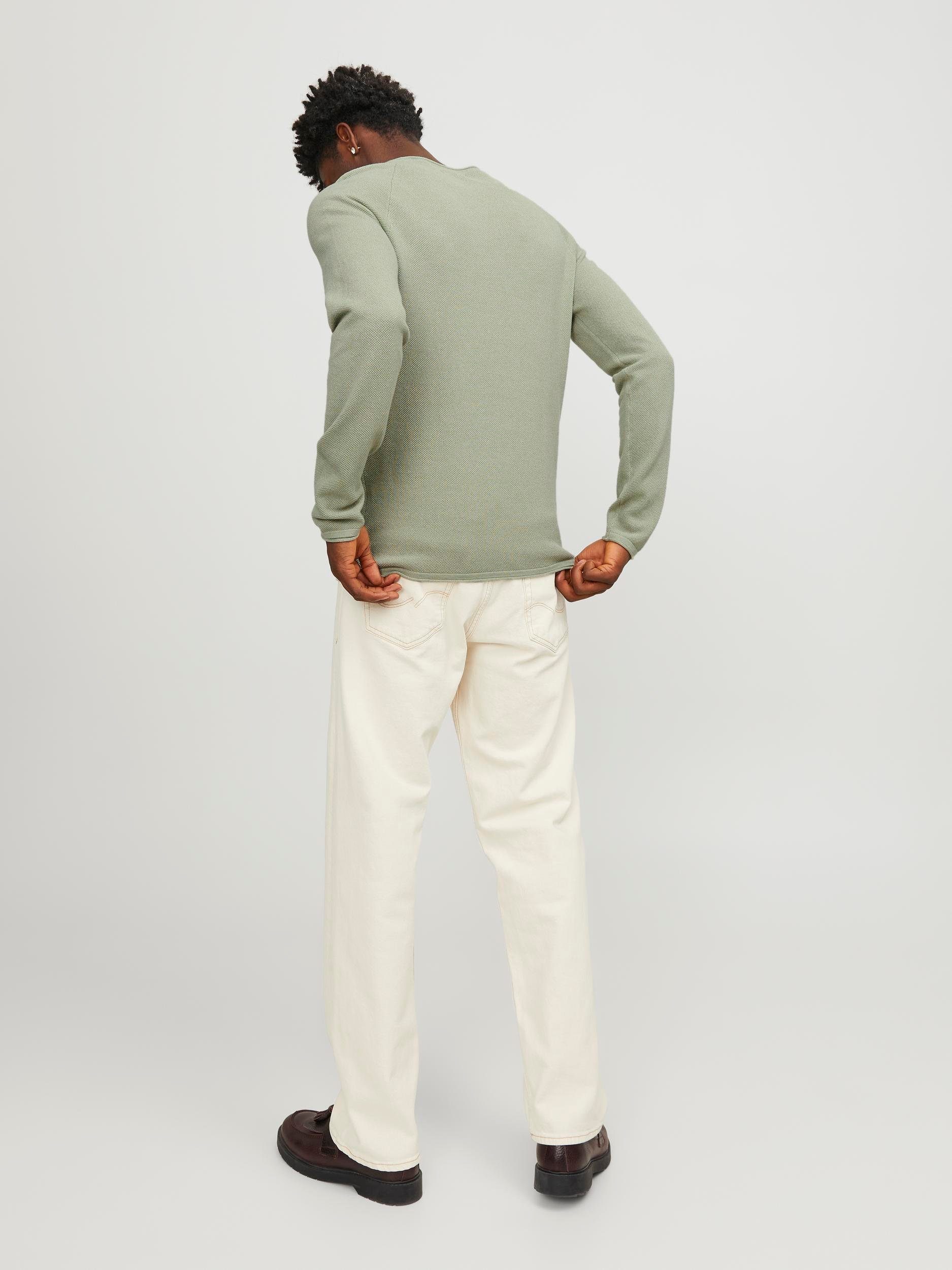 Jack & Jones Rundhalspullover KNIT JJEHILL desert NECK CREW sage NOOS