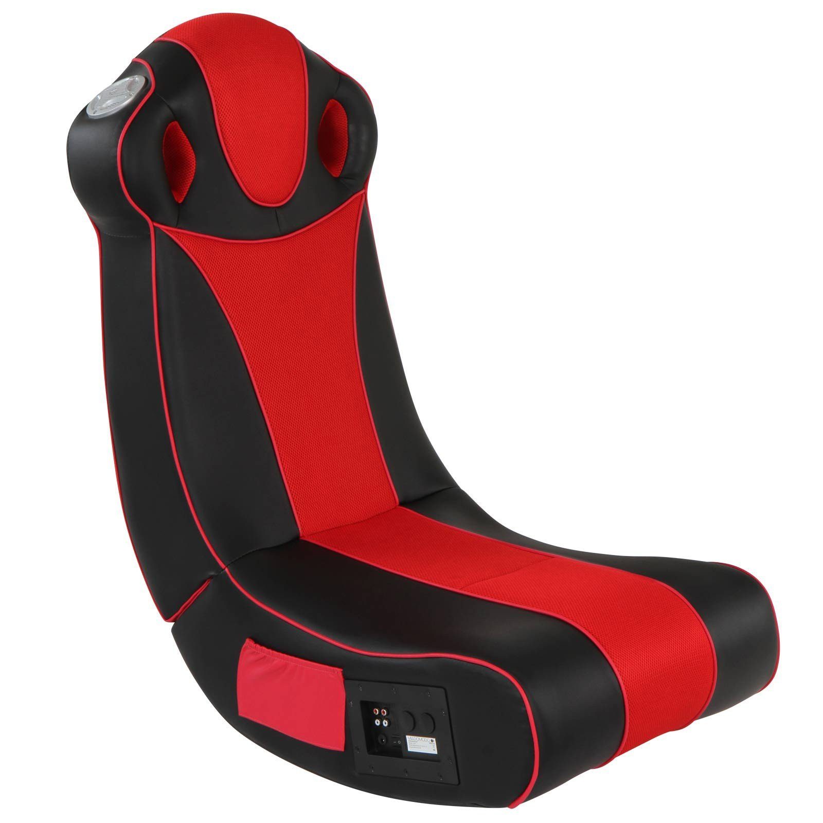 MIADOMODO Gaming Chair Soundsessel - aus Kunstleder, zusammenklappbar, mit Lautsprecher Rot/Schwarz