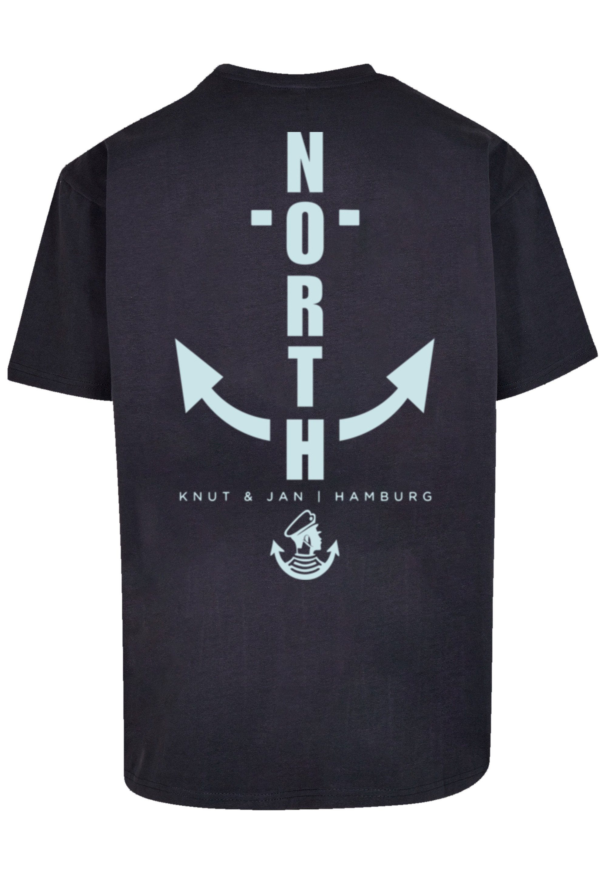 Hamburg T-Shirt Print F4NT4STIC Anker navy & Jan North Knut