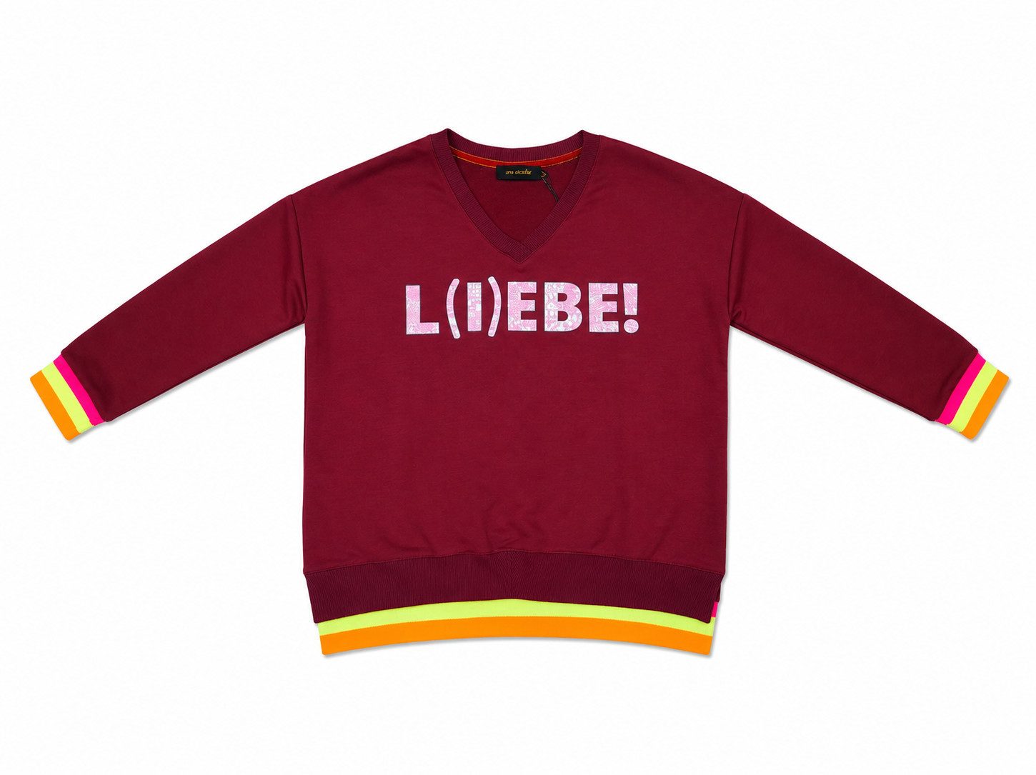Miss Goodlife Sweatshirt MG12977 V-Neck LIEBE!Snake