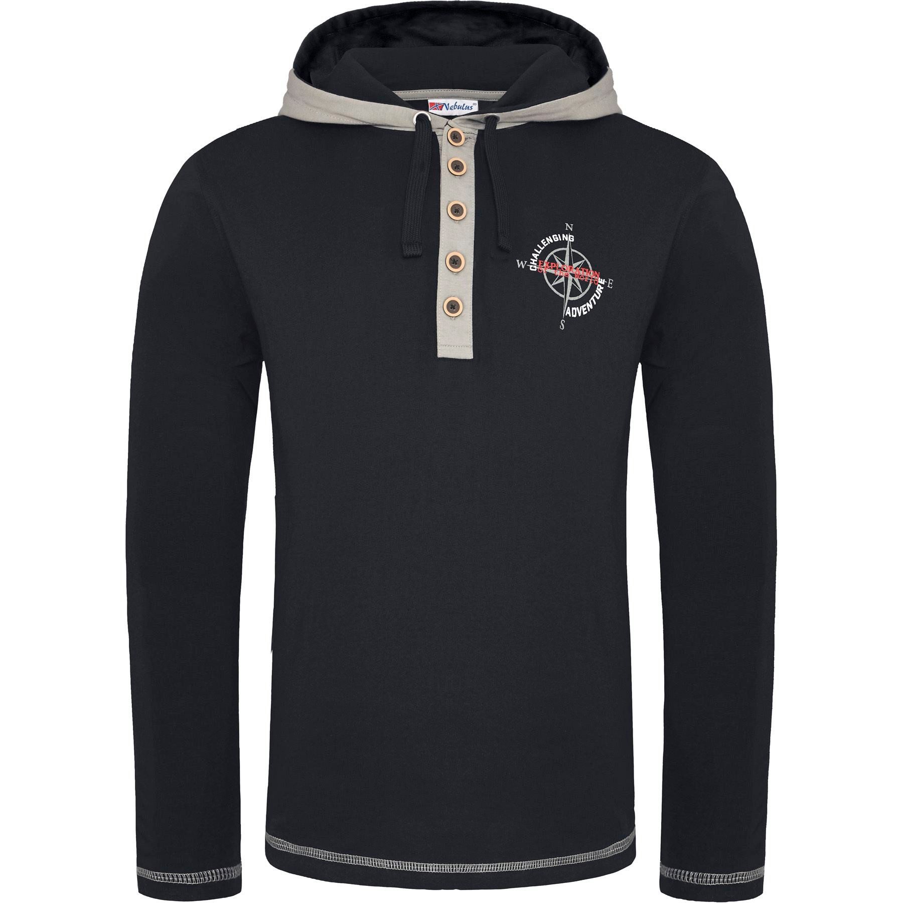 Nebulus Hoodie MADS, P1362 - Herren, schwarz, L