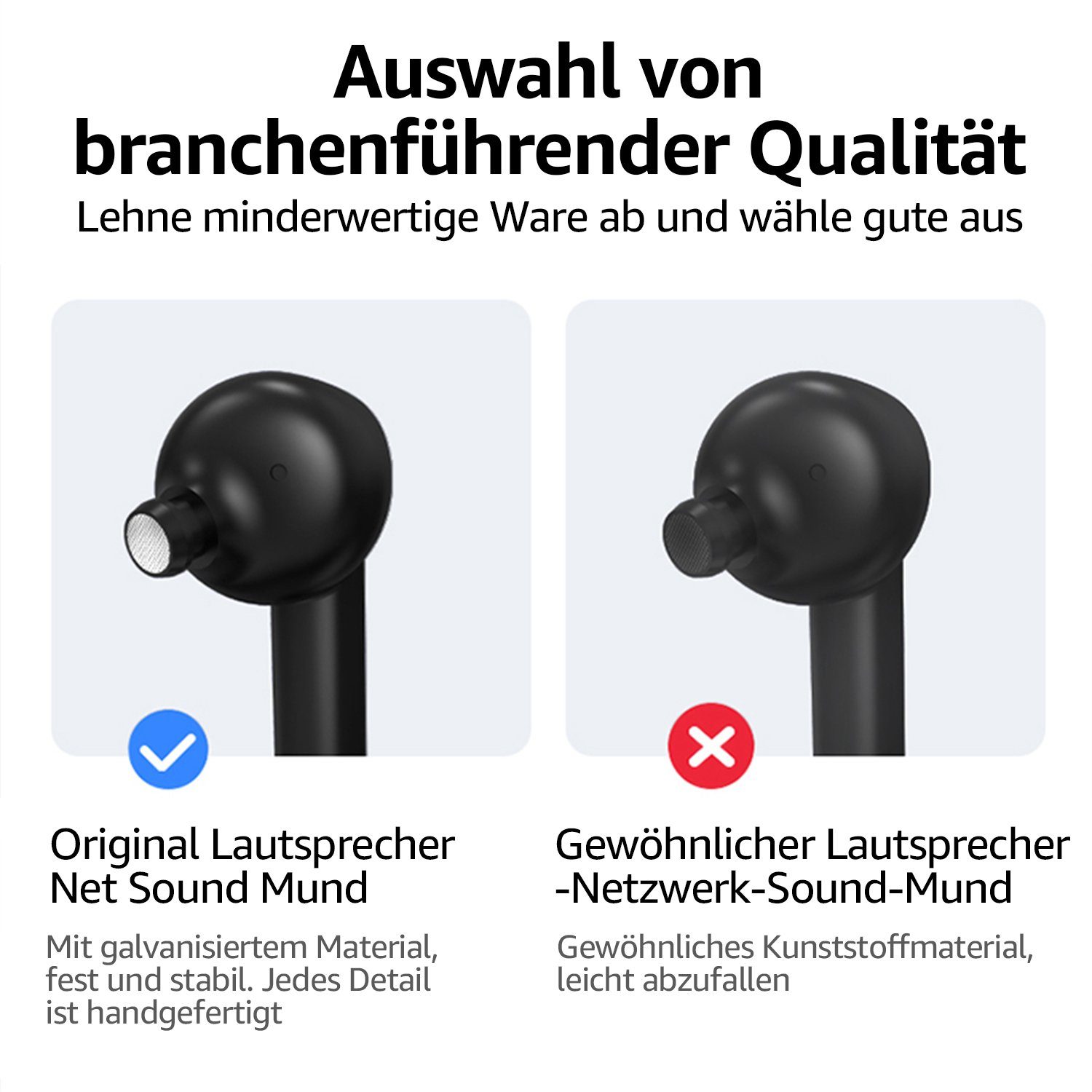 MOOHO Bluetooth-Kopfhörer (Siri, Google Assistant, aktiver Bluetooth, Schwarz J8 Geräuschunterdrückung PRO, (ANC)