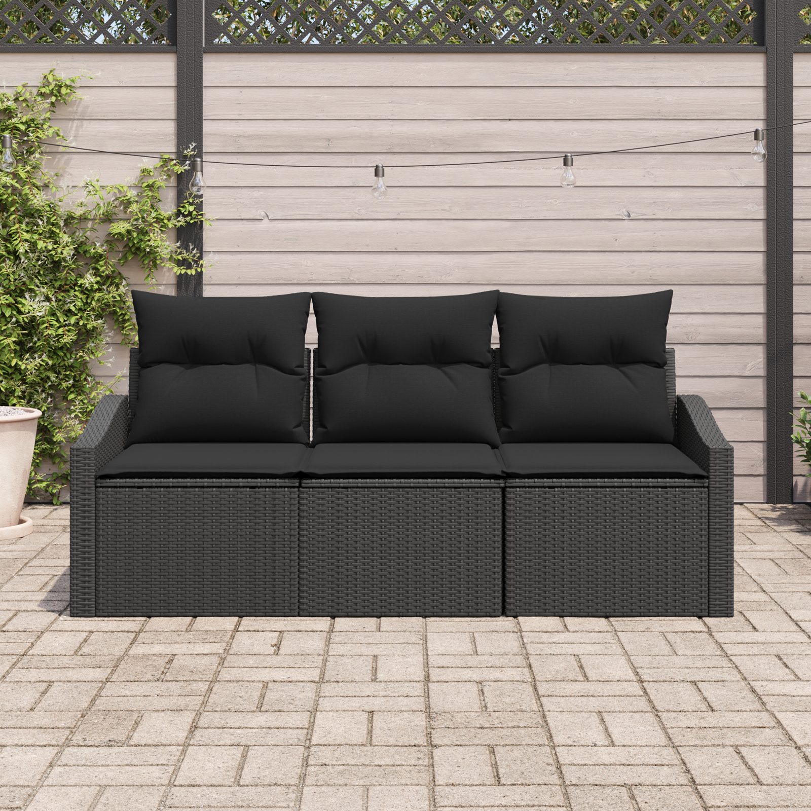 vidaXL Loungesofa 3-tlg. Garten-Essgruppe mit Kissen günstig online kaufen
