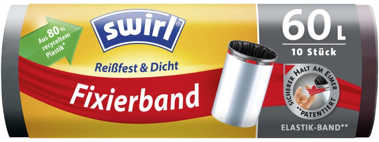 Swirl Müllsackständer Swirl® Fixierband-Müllbeutel 60 L Reißfest & Dicht