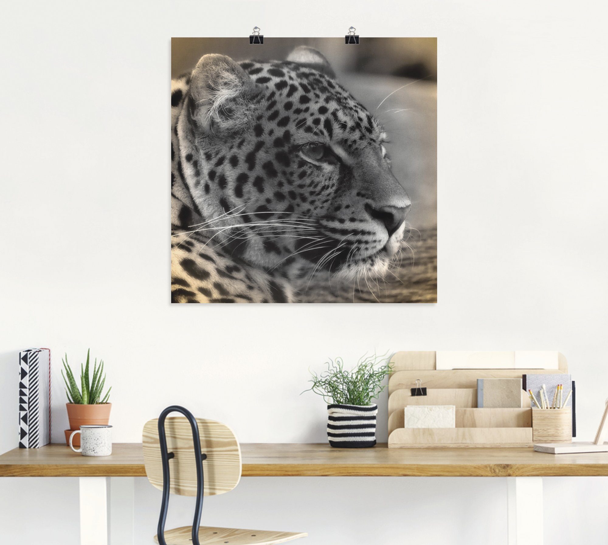 Artland Wandbild »Leopard Profil«, Wildtiere (1 Stück), in vielen Größen & Produktarten - Alubild / Outdoorbild für den Außenbereich, Leinwandbild, Poster, Wandaufkleber / Wandtattoo auch für Badezimmer geeignet-HomeTrends