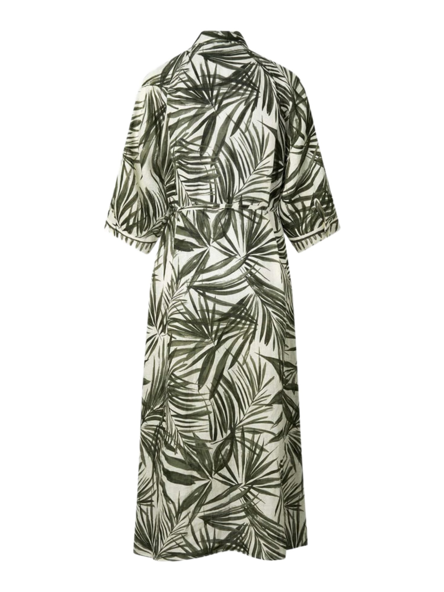 BOGNER Partykleid grün,Casual,Leinen,Floral,Hemdblusenkragen,Lang,Loose Fit