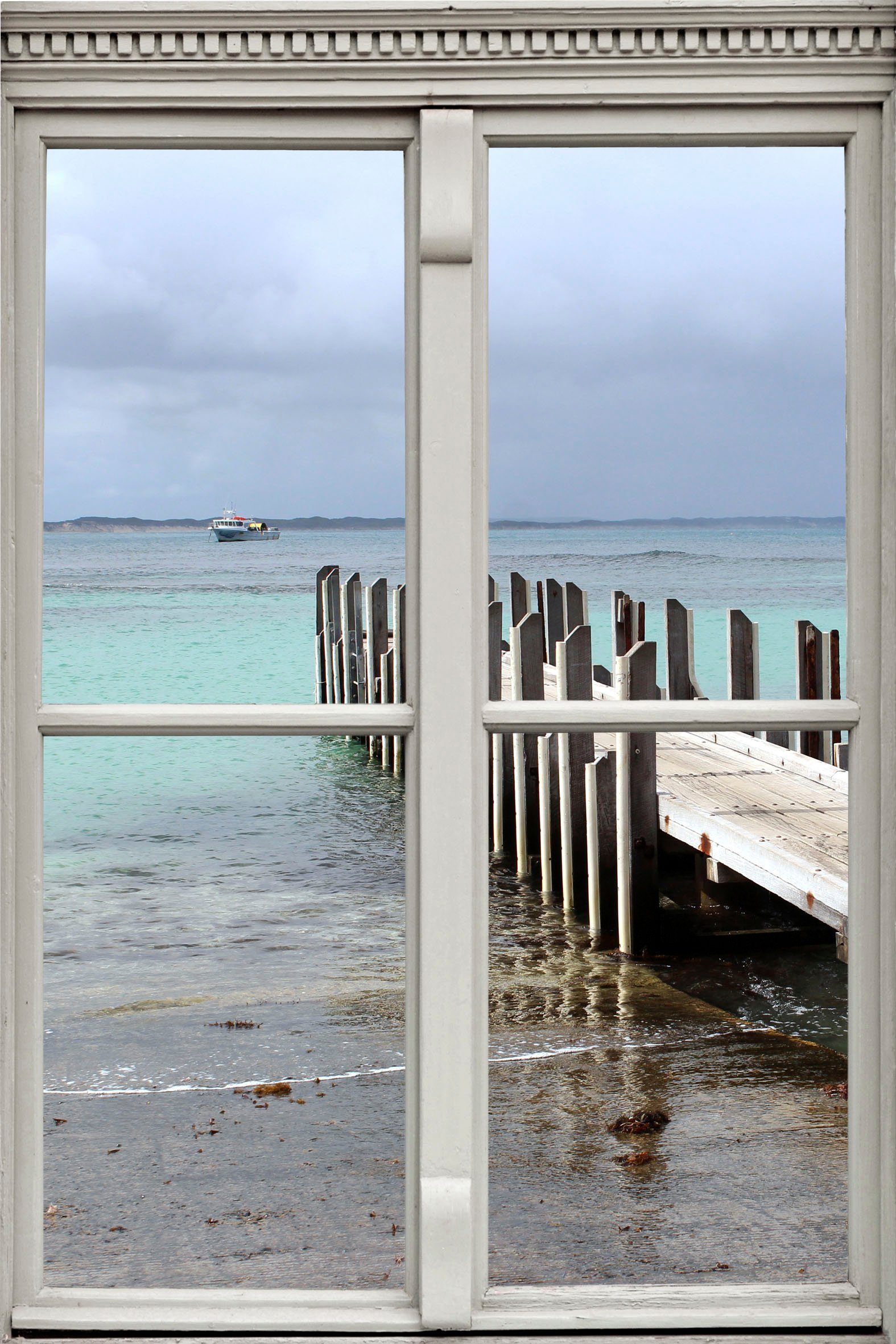 queence Wandsticker Steg, Wandsticker, Wandbild, selbstklebend, 3D, Fenster