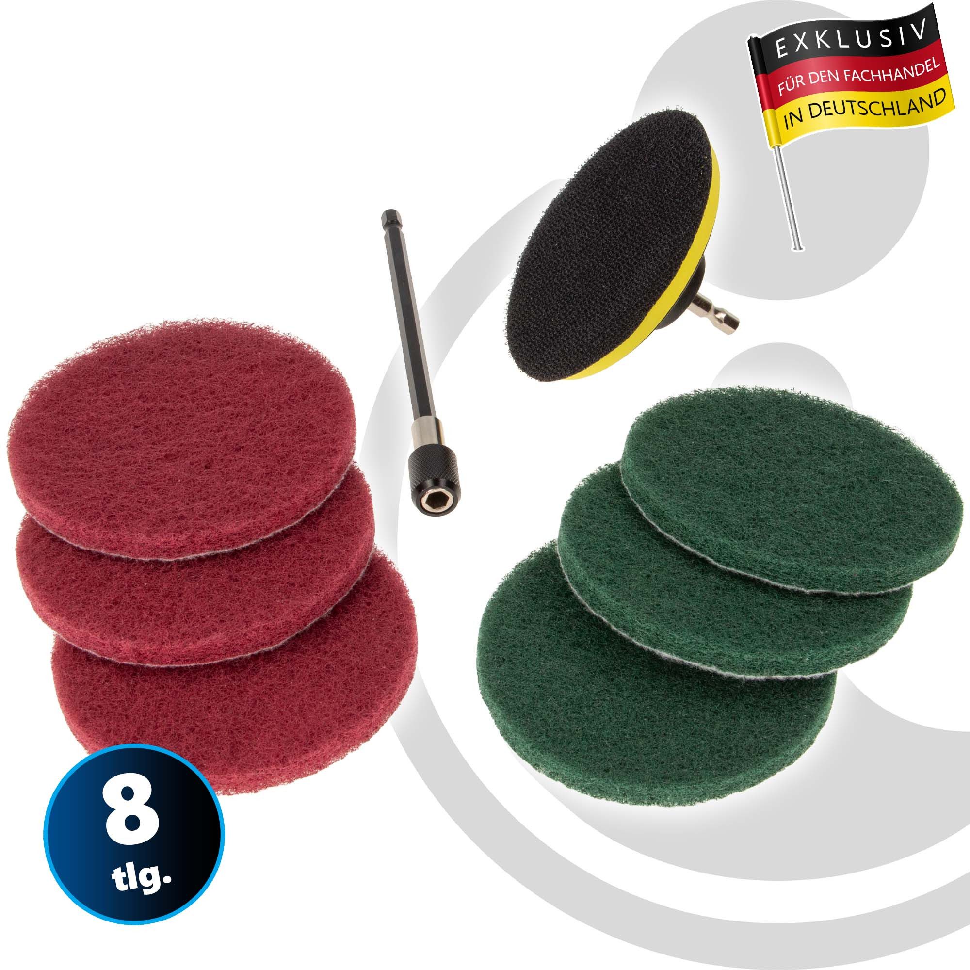MASTERPROOF PROFESIONAL Polierpad Polierpad / Schleifpad-Satz, 8-teilig - für Bohrmaschine, 284