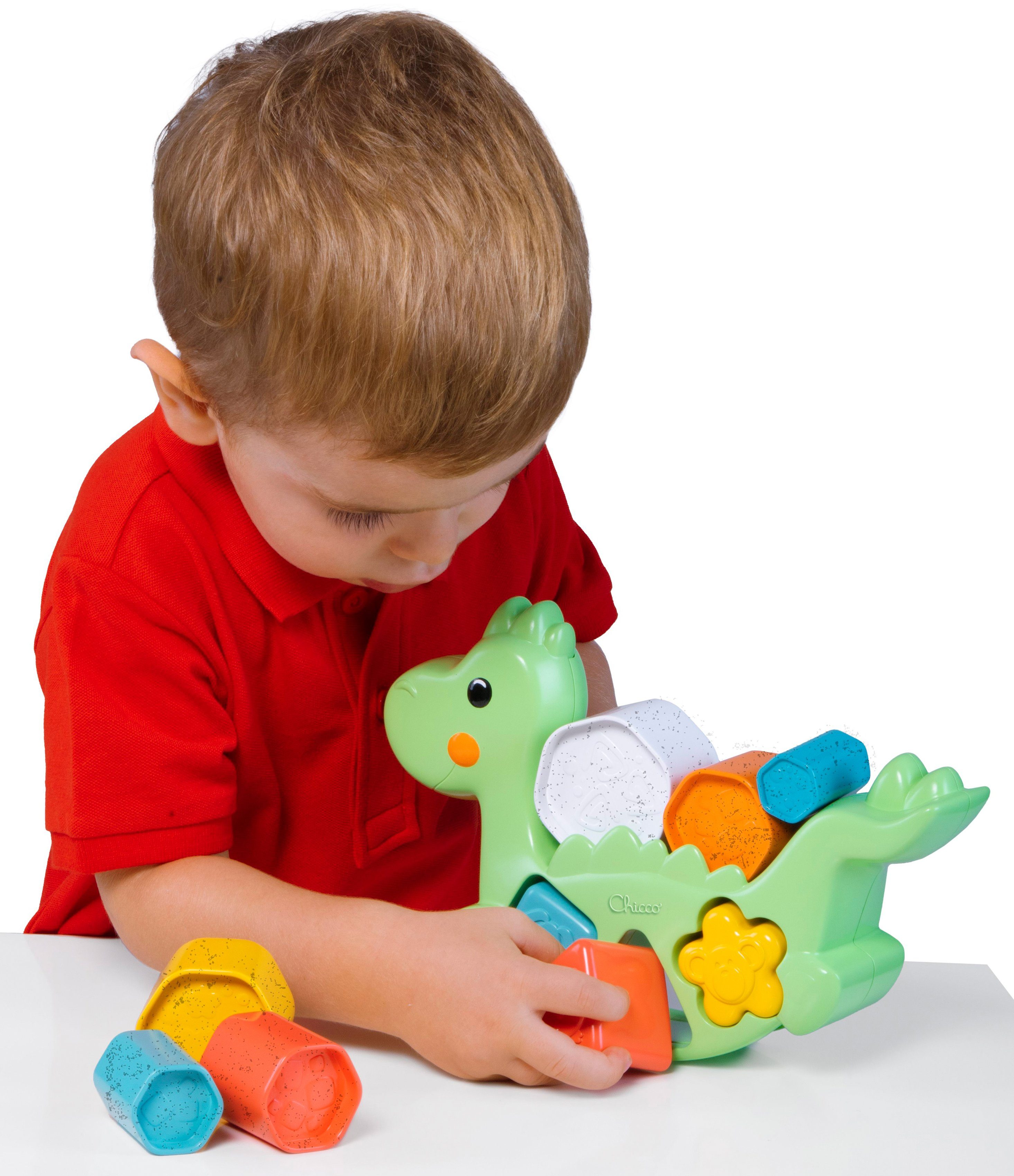 Chicco Lernspielzeug 2 In 1 Schaukeldino, teilweise aus recyceltem Material; Made in Europe