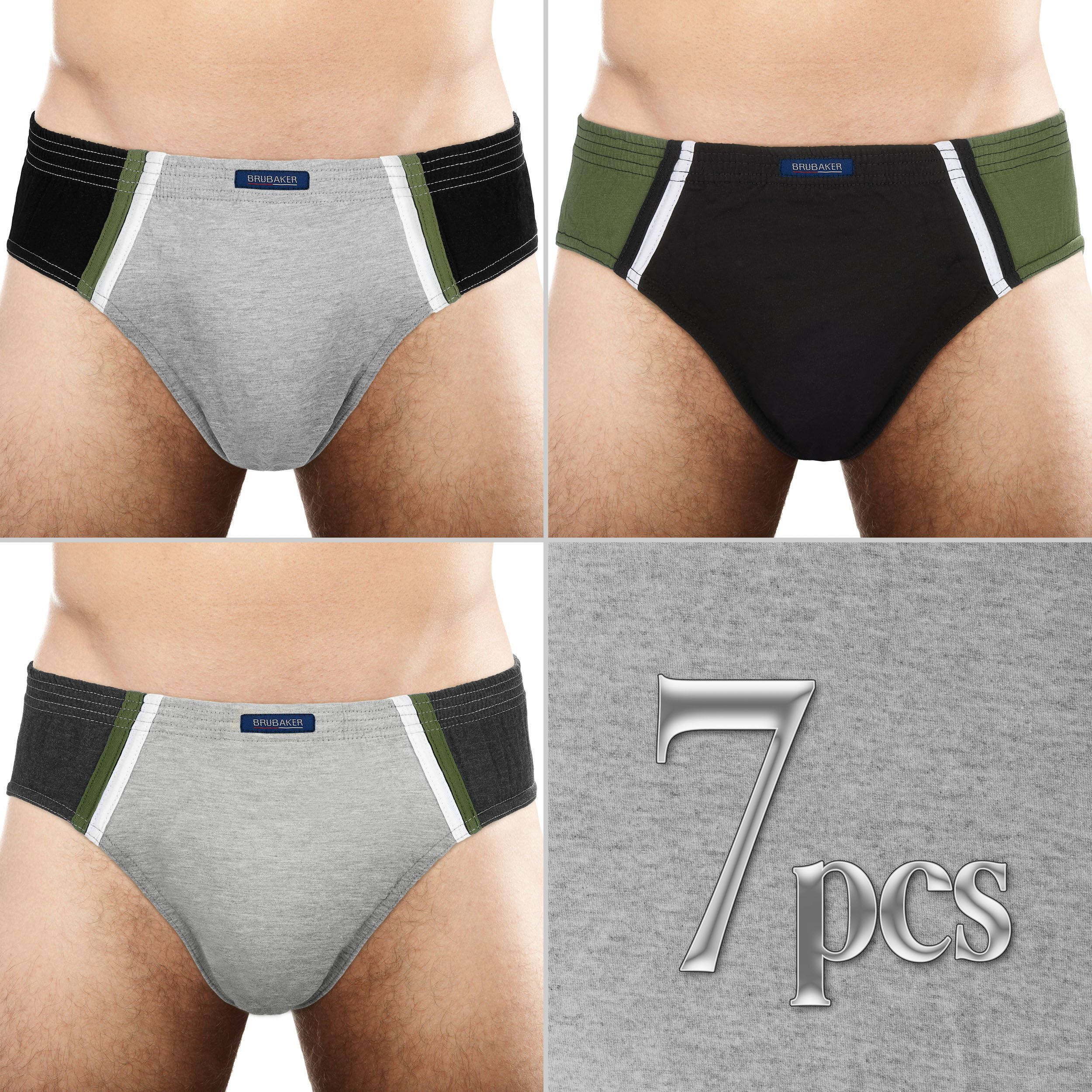 BRUBAKER Slip 7er Pack Herren Sportslips - Farbige Slips aus Baumwolle (Set günstig online kaufen