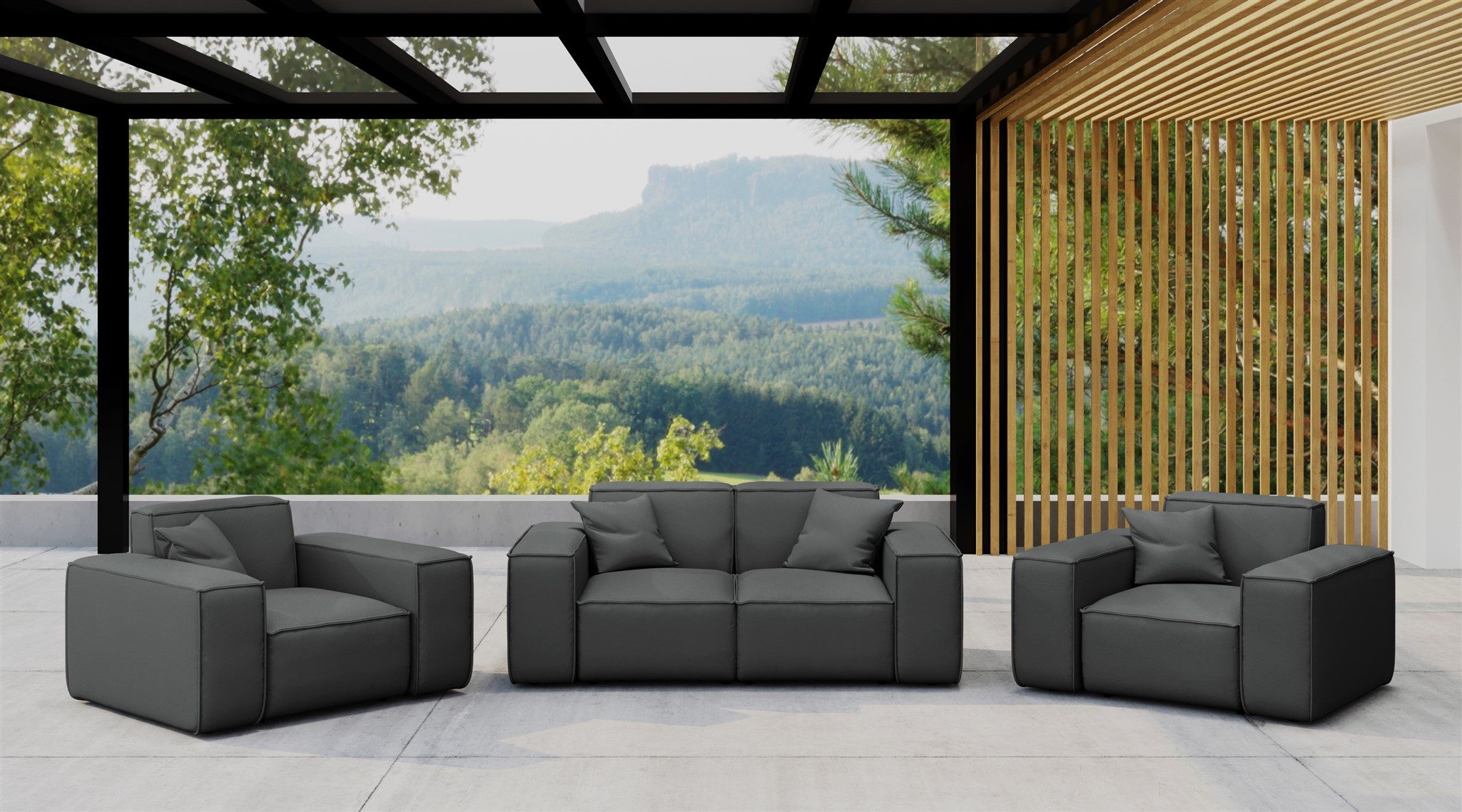 Fun Möbel Gartenlounge-Sessel Gartensessel Sessel Loungsessel SUMMER (inkl. 1 Zierkissen), Pflegeleichter und wetterfester Bezug