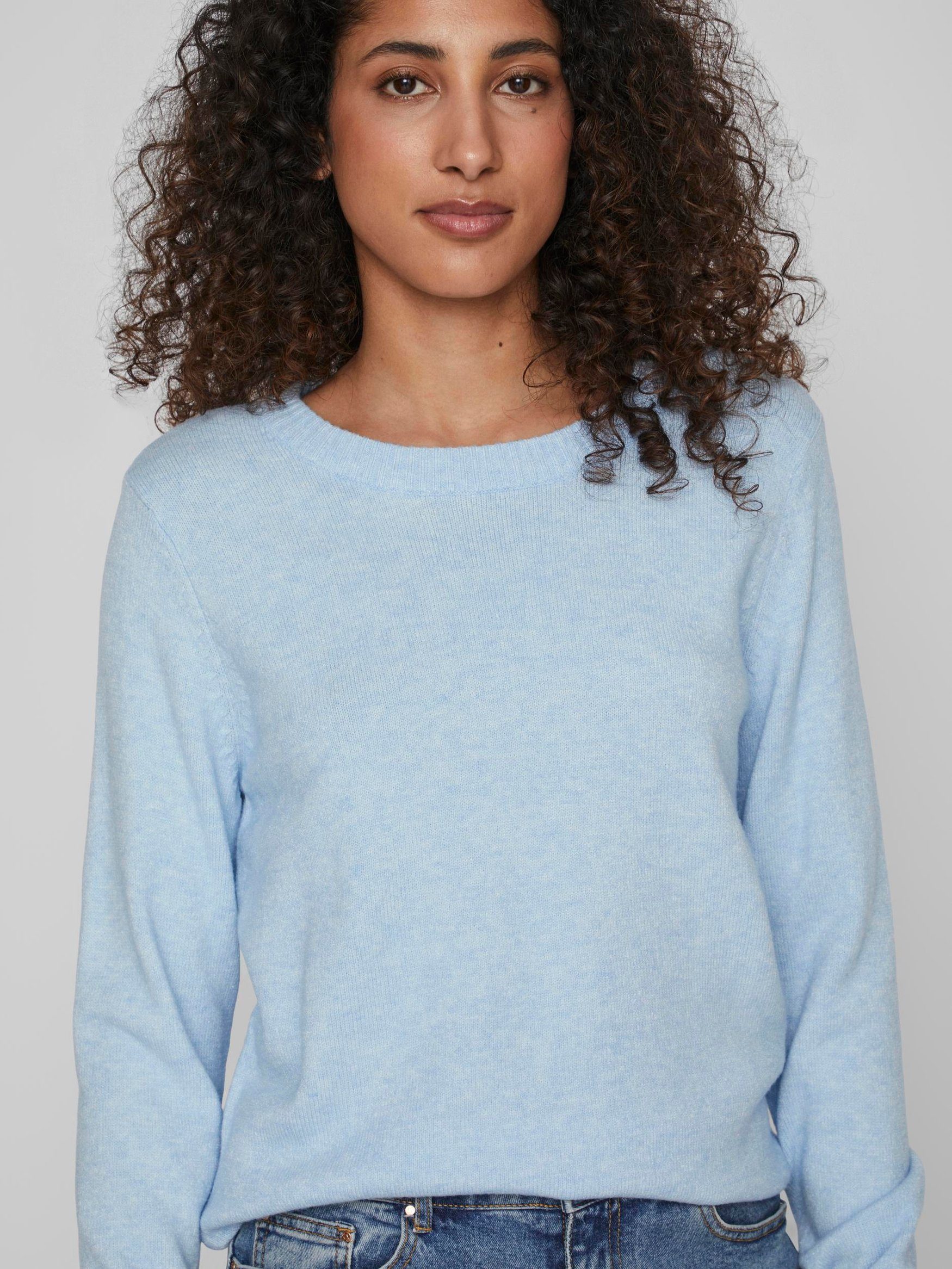 Vila Strickpullover Dünner Rundhals Strickpullover VIRIL günstig online kaufen
