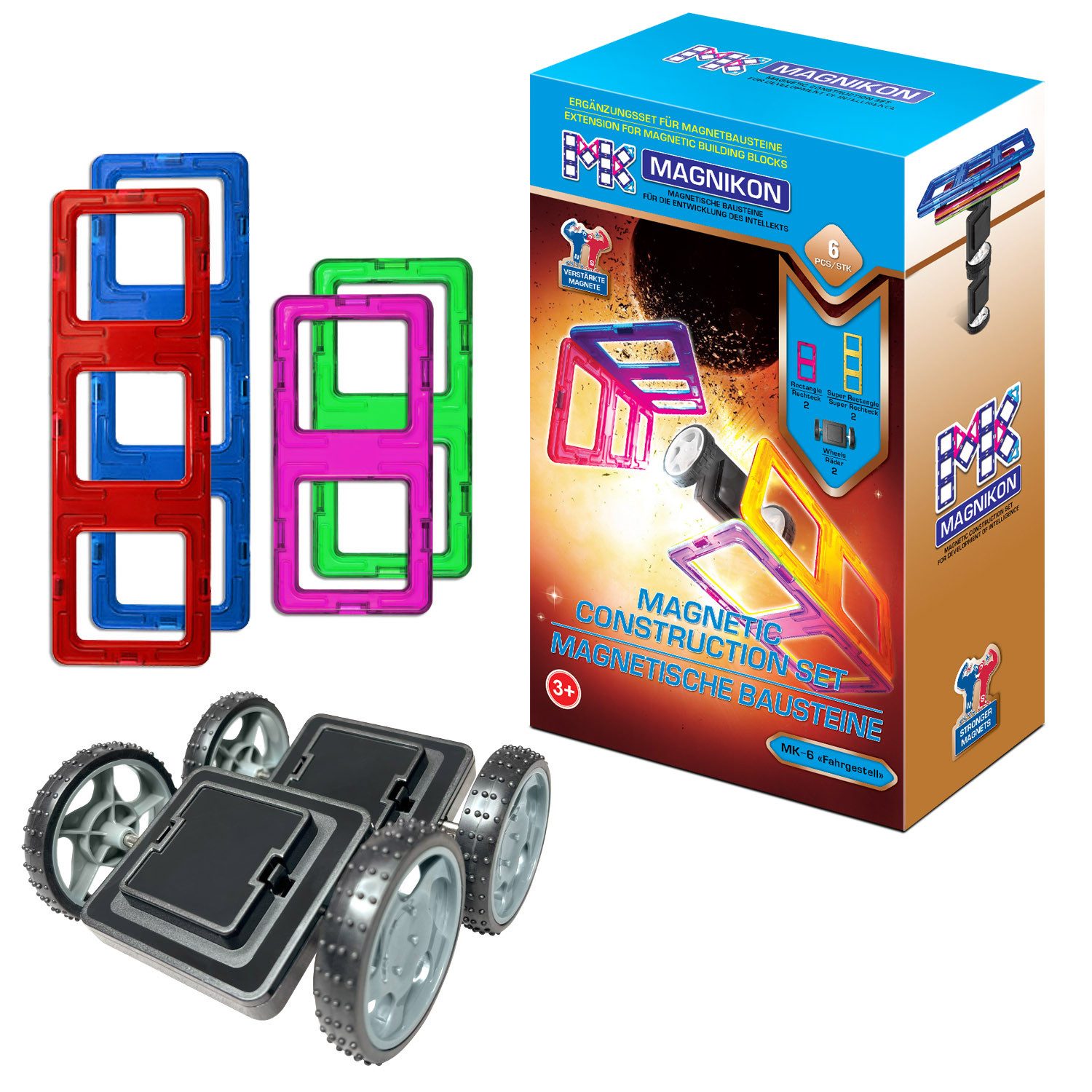 MAGNIKON Magnetische Bausteine Räder Magnetspielbausteine, (Erweiterungsset günstig online kaufen