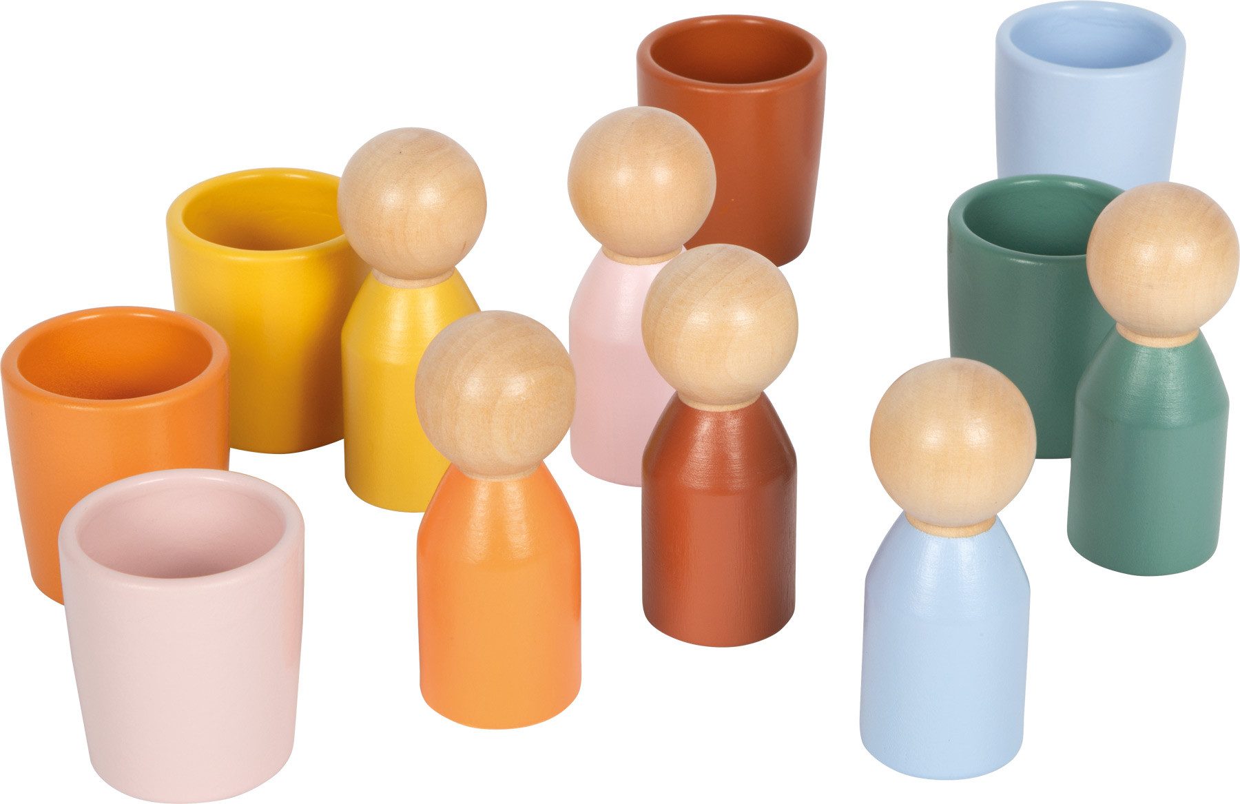Small Foot Steckspielzeug Sortierbecher Montessori mit Figuren