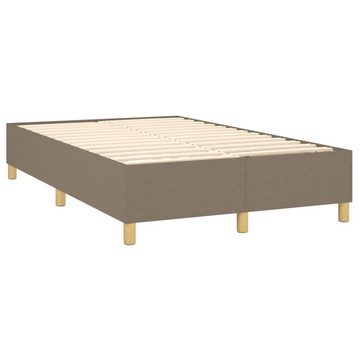 vidaXL Bettgestell Boxspringbett mit Matratze Taupe 120x200 cm Stoff Bett Bettgestell