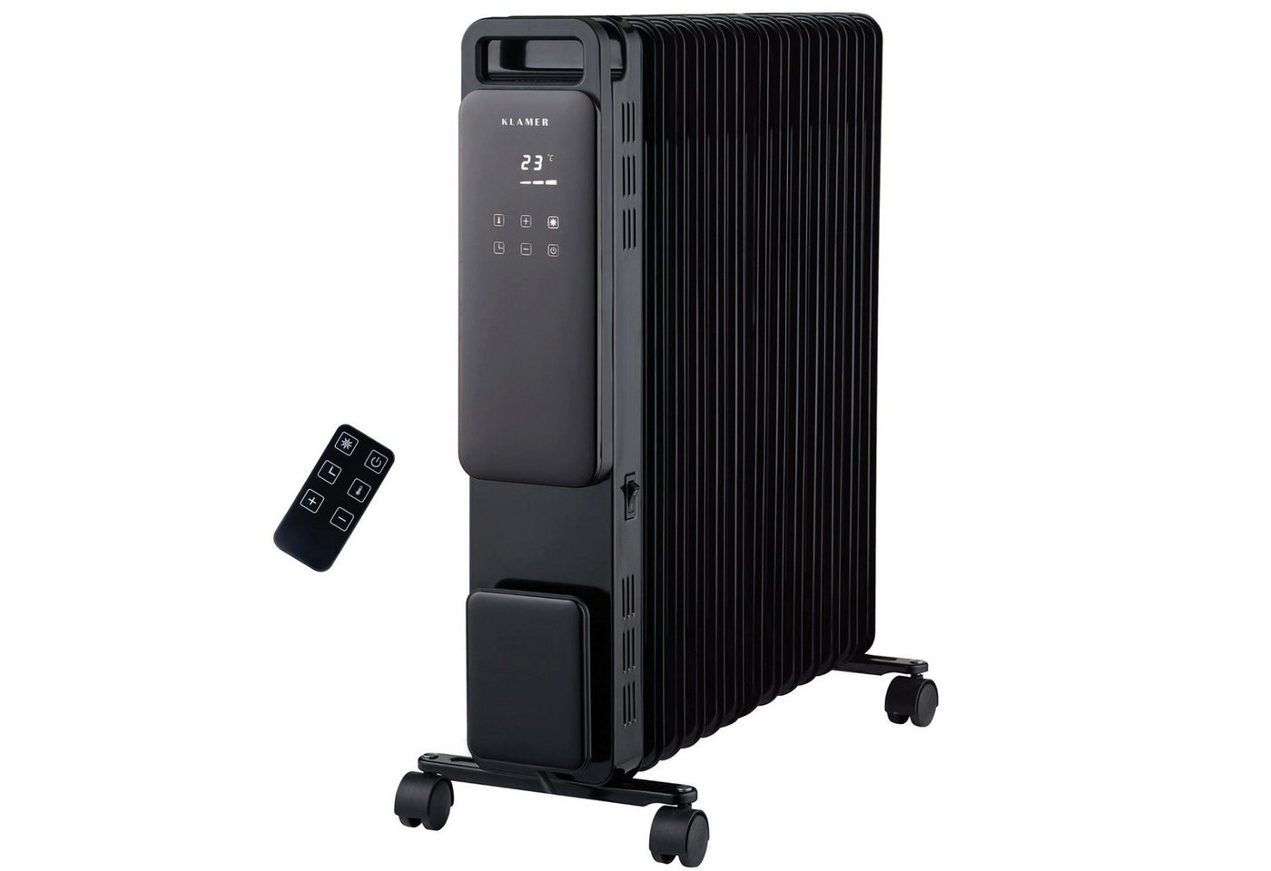 KLAMER Ölradiator 2500 W, Elektroheizung energiesparend, 13 Rippen, 3 Heizstufen mit Ec…, Eco-Modus heizt leise & sparsam, 3-fach Sicherheit, geräuscharm