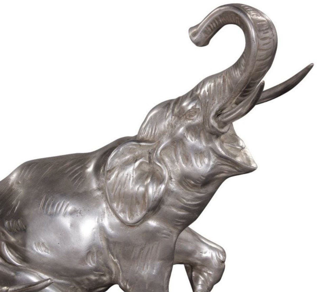 / Elefanten Padrino H. Bronze x Casa 33 Deko Bronzefiguren auf Schwarz Dekofigur 17 Luxus Silber 42 - cm Holzsockel x