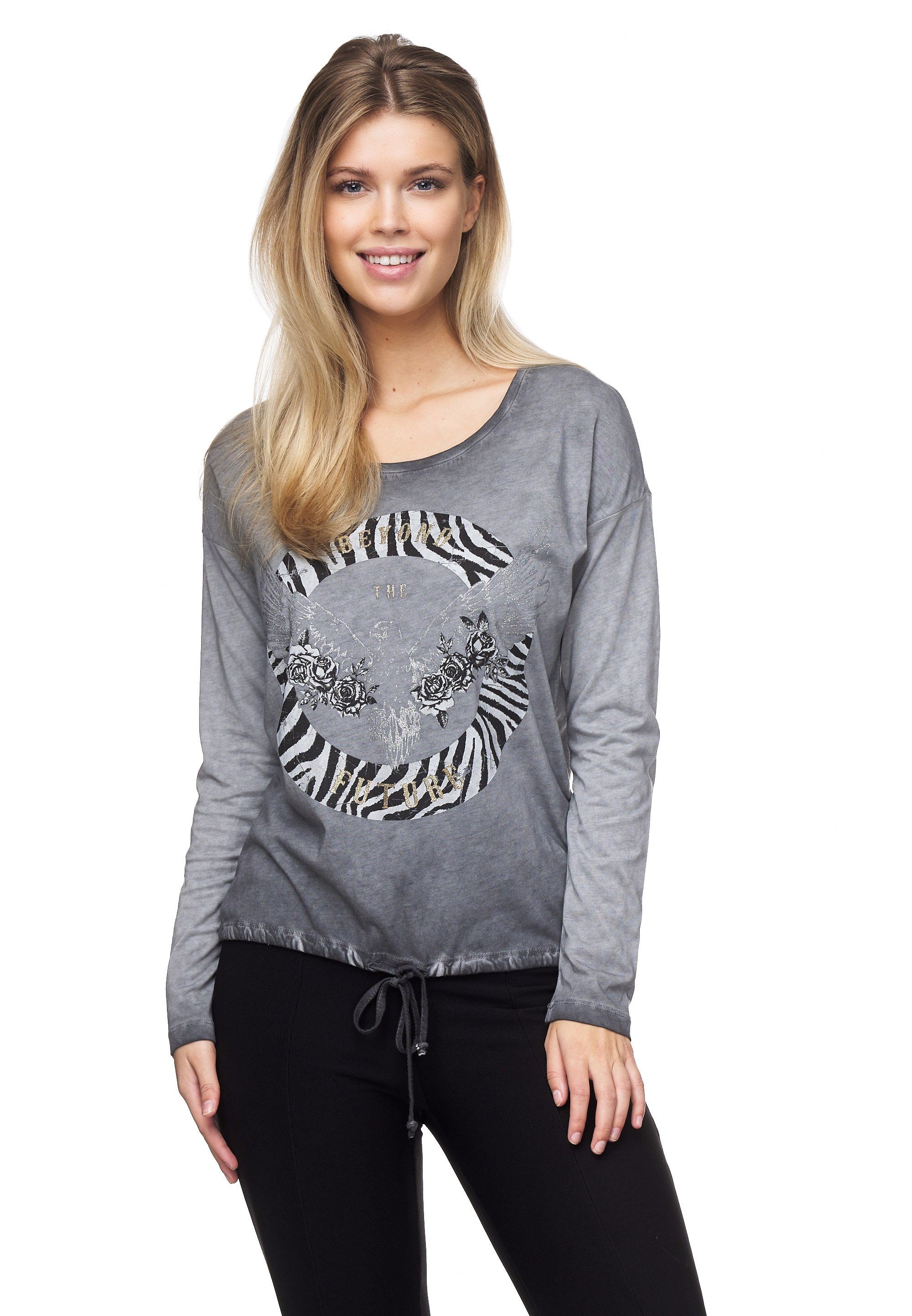 Decay Langarmshirt mit Decay Trendiges Animalprint, der Marke Langarmshirt für Damen tollem