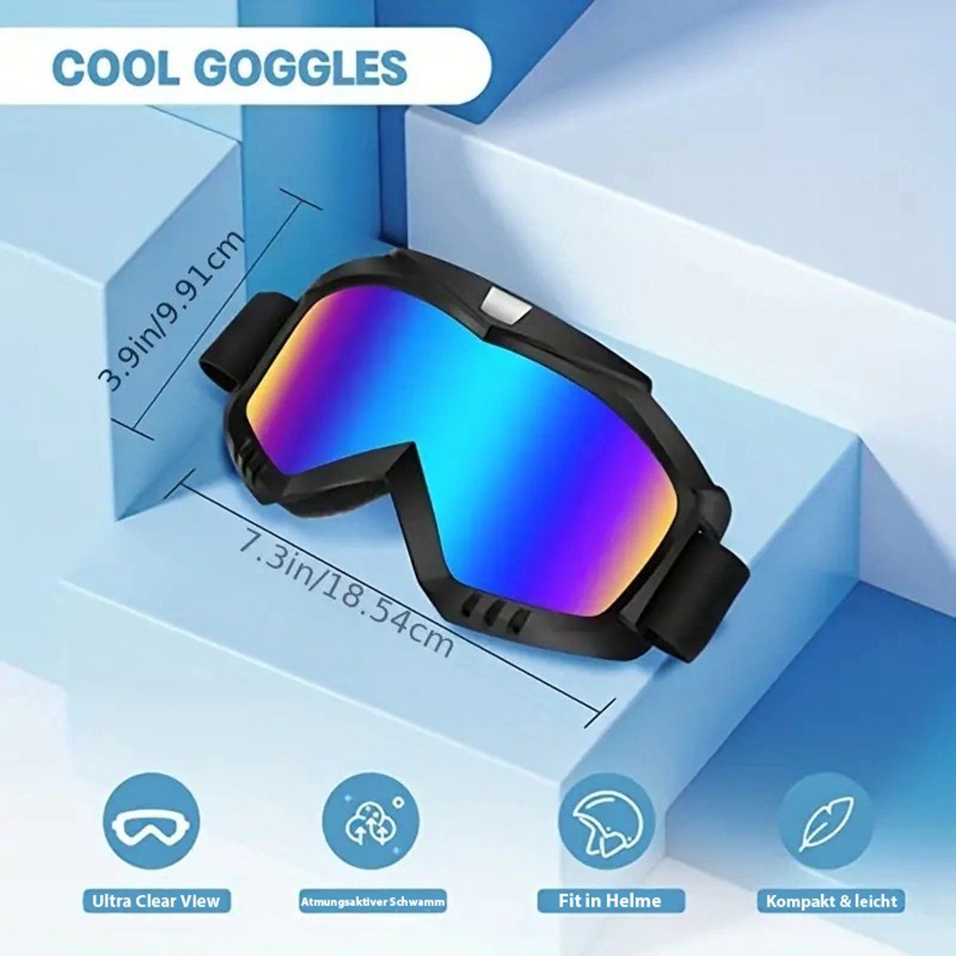 TUABUR Ski- ATV-, – und Motorrad-, Galvanisierte Sonnenbrille winddichte Hochwertige Rennbrille Brille! Quecksilberlinsen