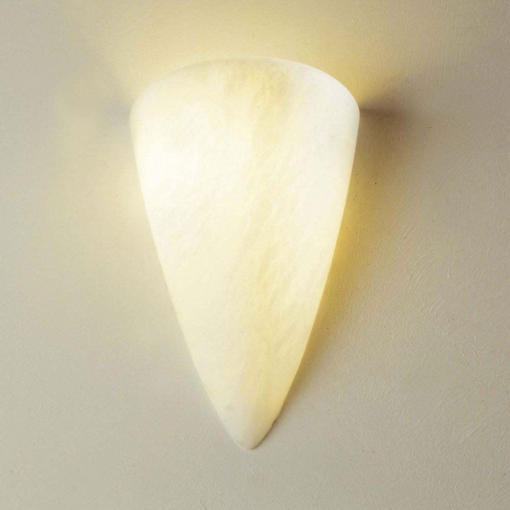 Holländer Wandleuchte Kyra Alabaster Naturweiß Beige, Weiß