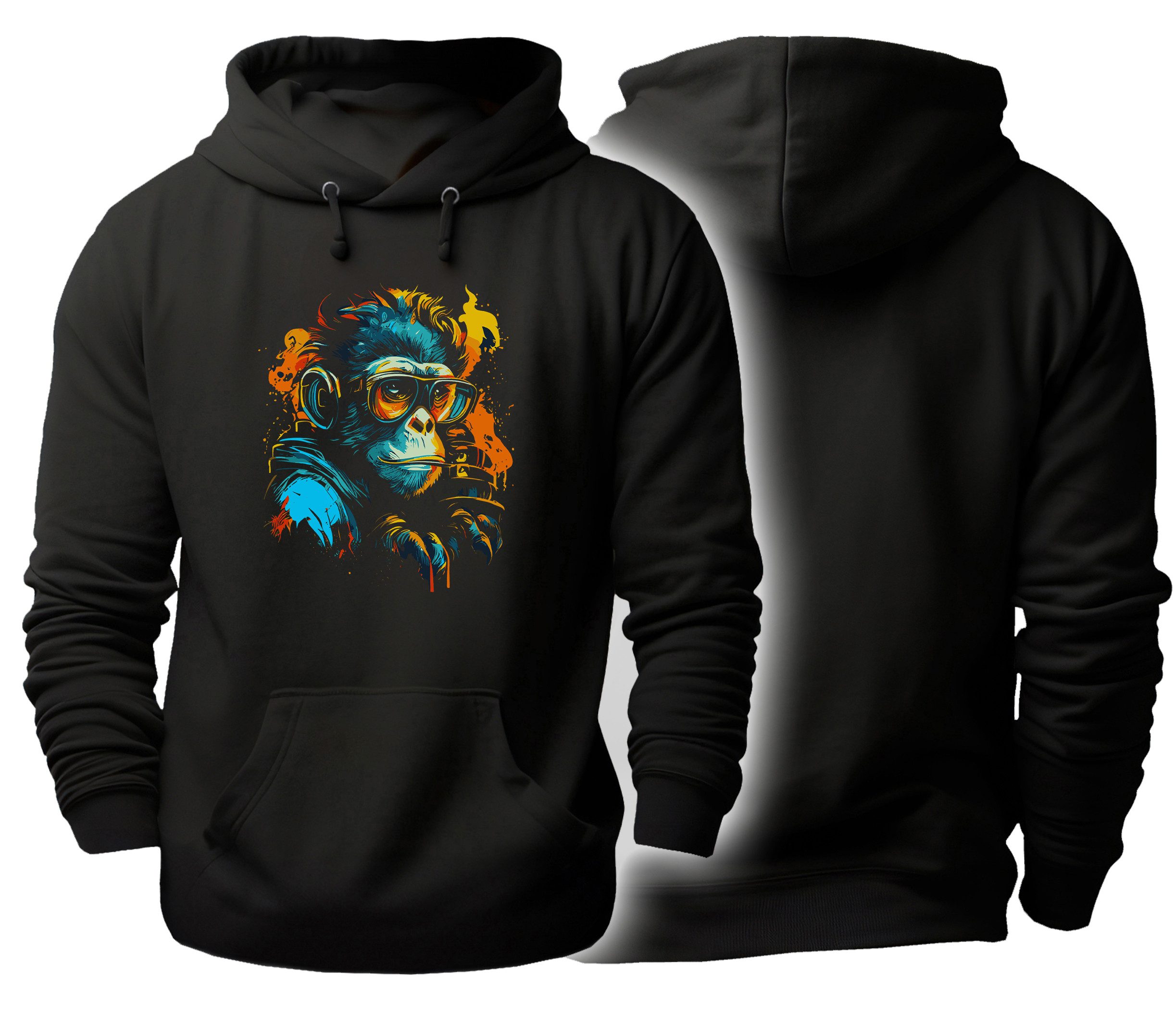 Hoodie Streetart Kapuzen Pullover - Affe