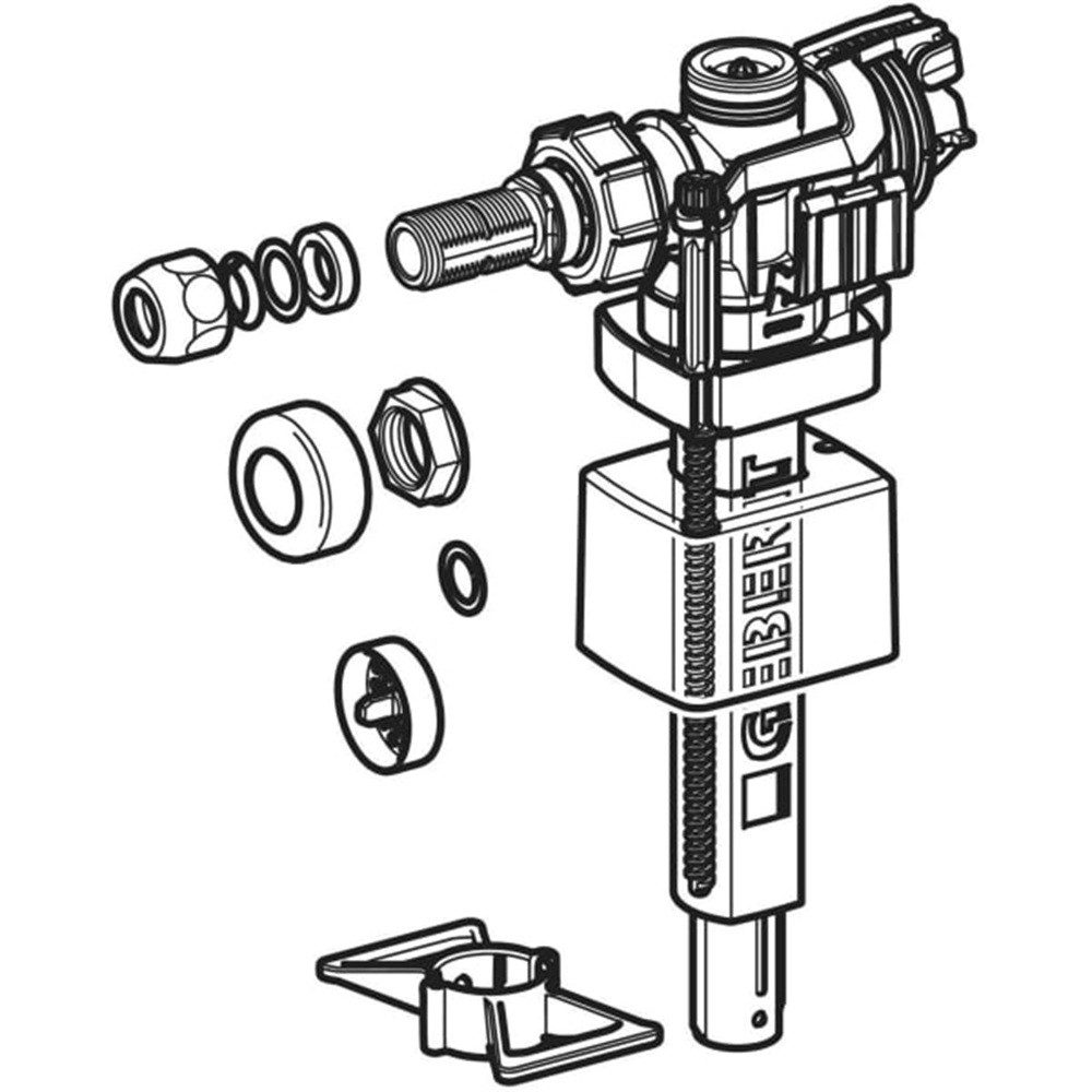 GEBERIT Füllventil GE Typ 383 Füllventil, WA seitlich 3/8", Nippel aus Messing, AP-SPK, (1-tlg)