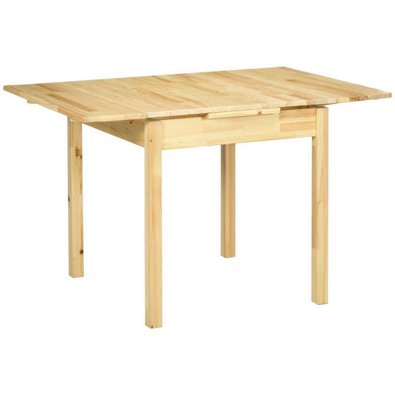 HOMCOM Klapptisch Esstisch, erweiterbarer Esszimmertisch (Küchentisch, 1-St., Holztisch), für 2-4 Personen