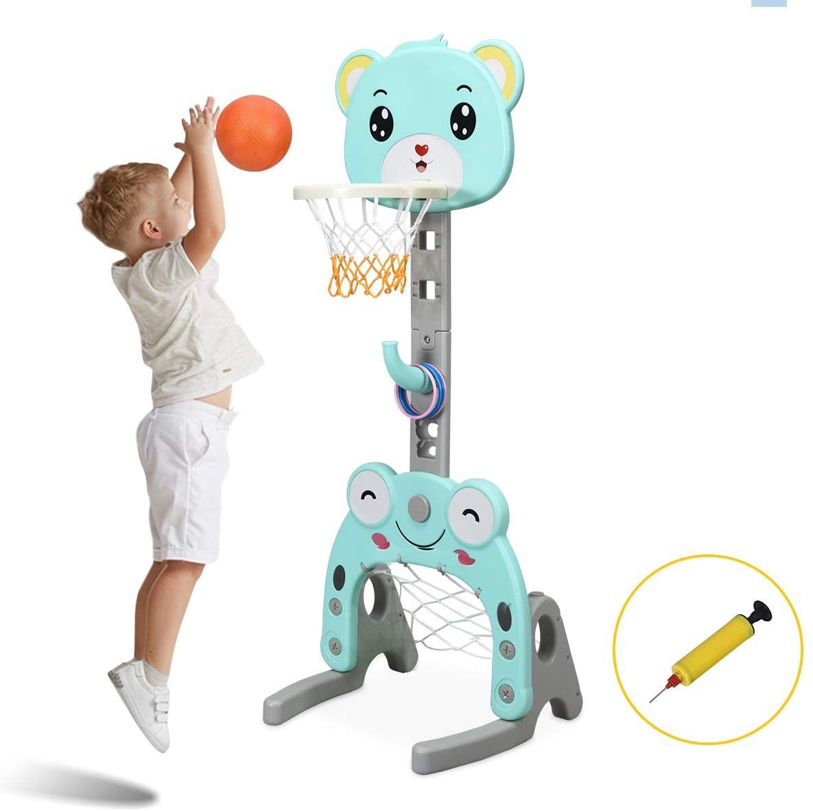 Spielzeug Basketballkörbe COSTWAY Basketballkorb Kinder Spielplatz, Basketballkorb & Fußballtor & Wurfspiel