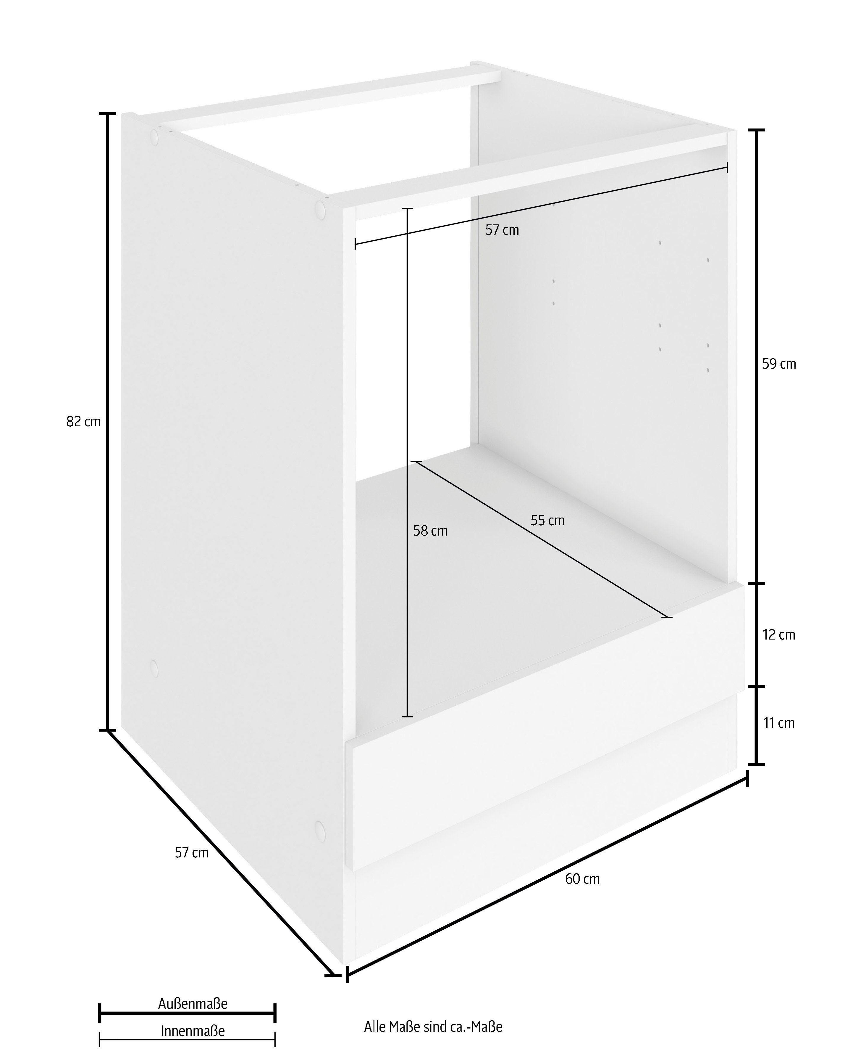 HELD MÖBEL Herdumbauschrank Luhe breit Matt/grafit 60 cm graphit grau 