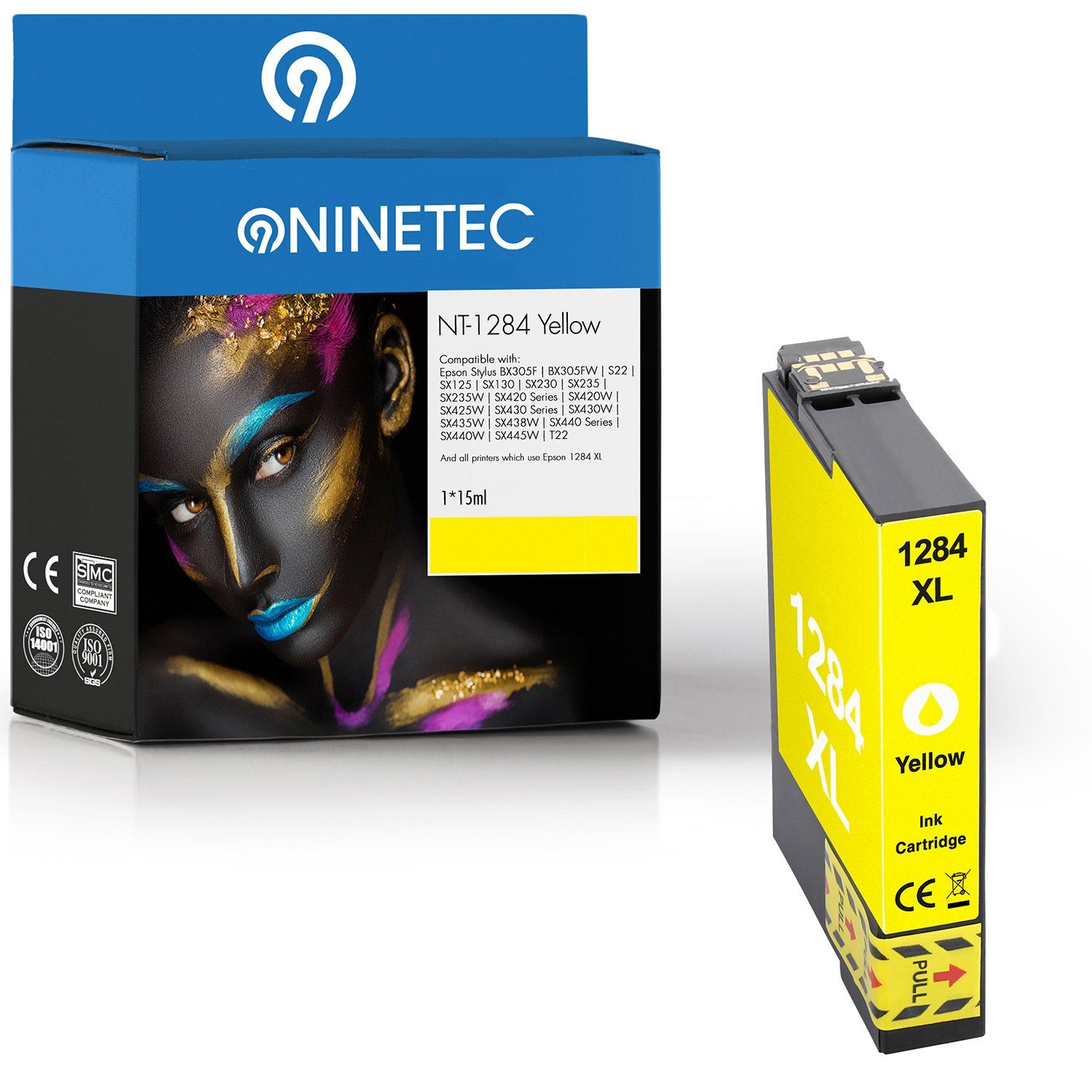 NINETEC ersetzt Epson T1284 Yellow Tintenpatrone T 1284