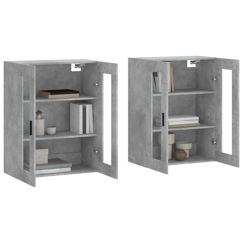 vidaXL Sideboard Wandschränke 2 Stk. Betongrau günstig online kaufen