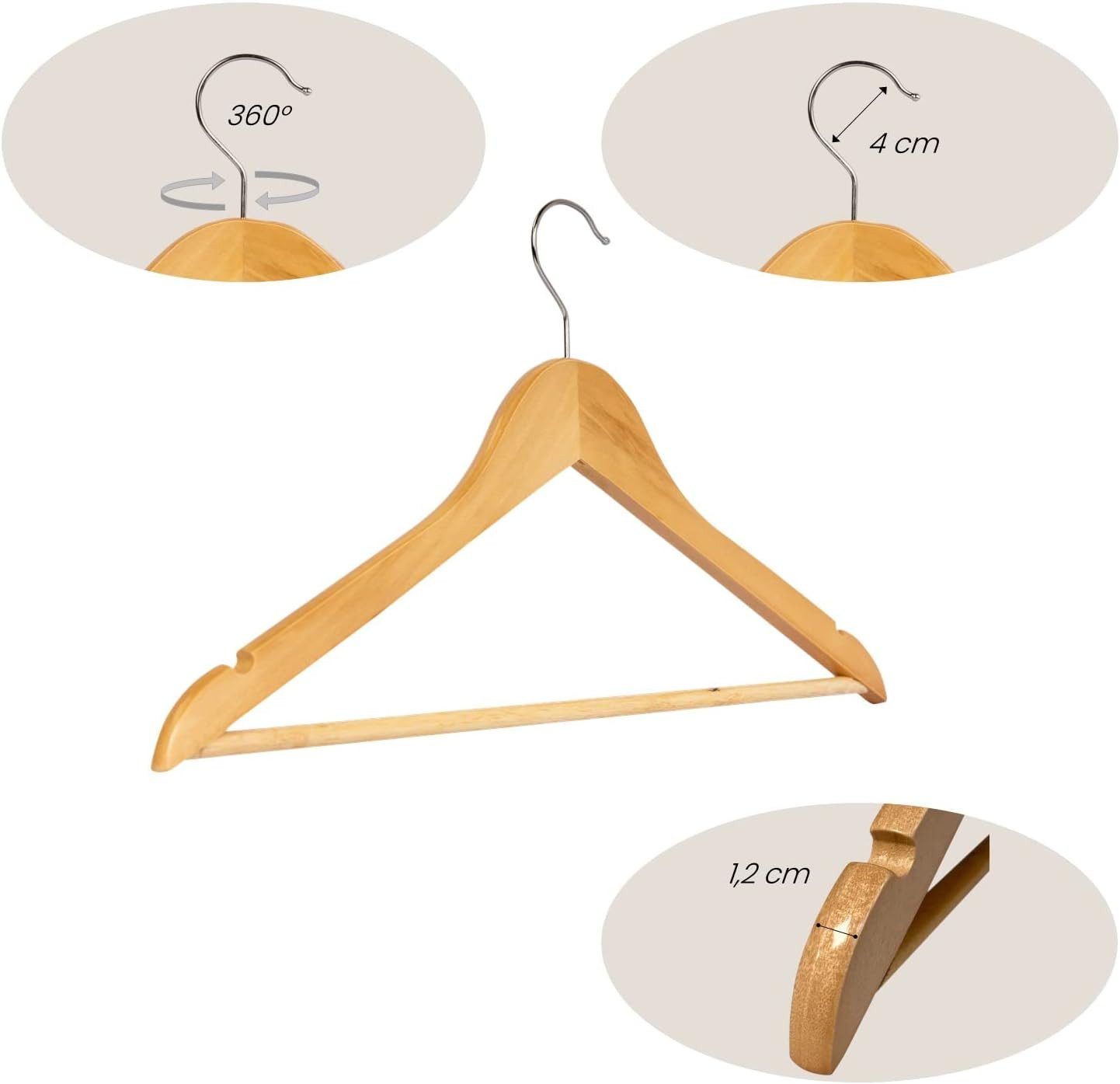 RSR Hangers Kleiderbügel Natur 38 cm günstig online kaufen