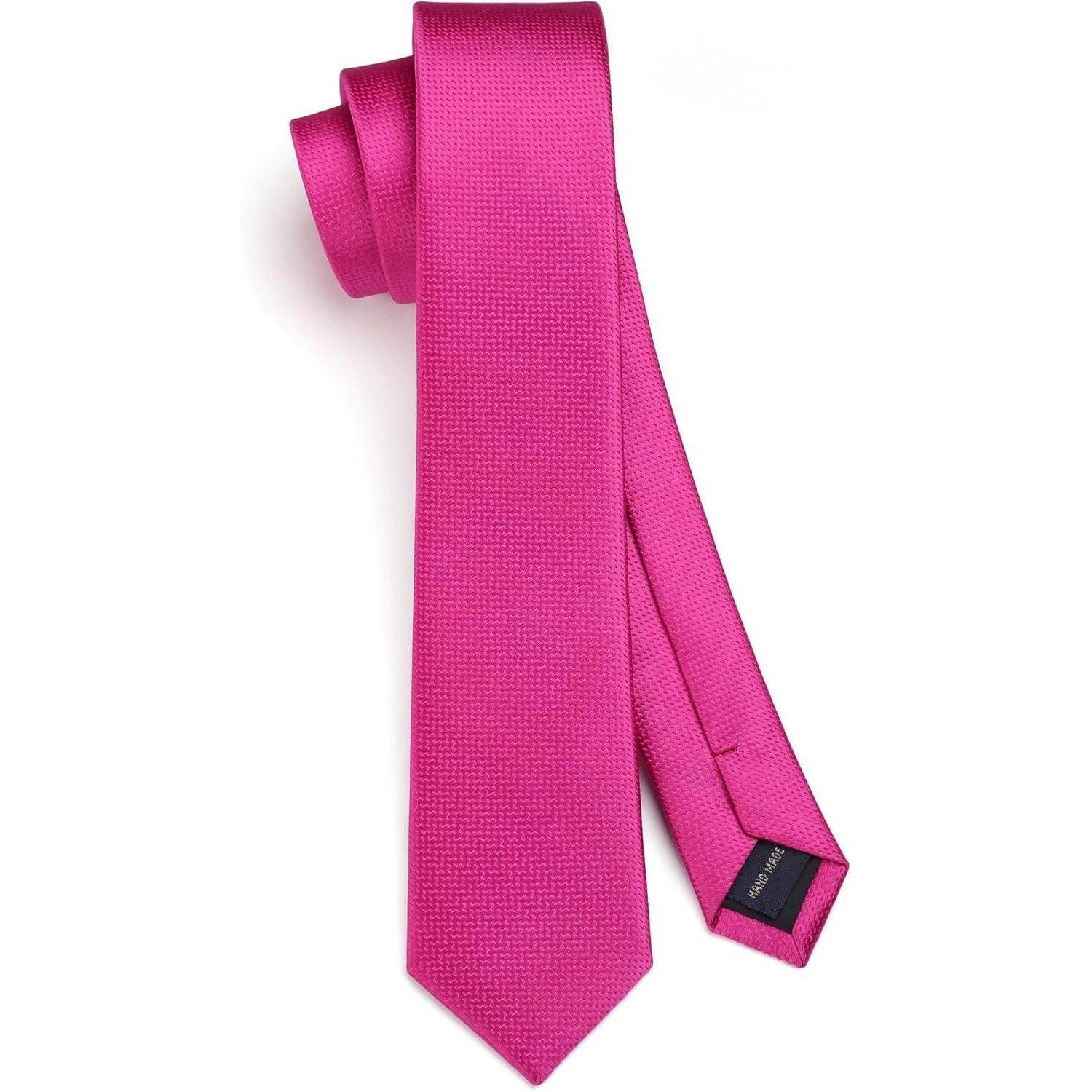 Krawatte Krawatte Herren Seidenkrawatte Hochzeit A-Knallpink Einheitsgröße
