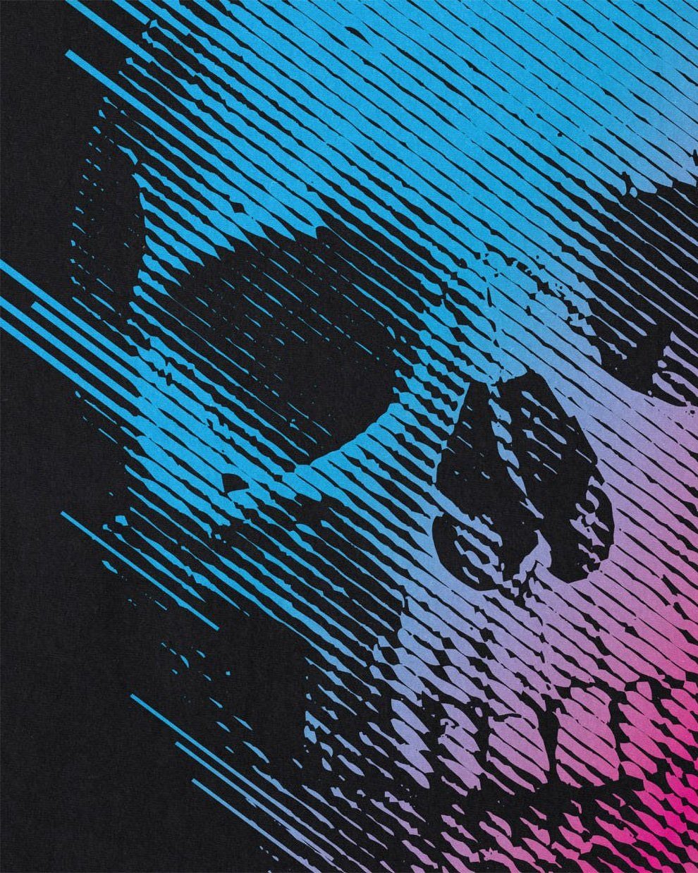 style3 Print-Shirt totenkopf neon festival T-Shirt disco Skull Neon Kinder schwarz
