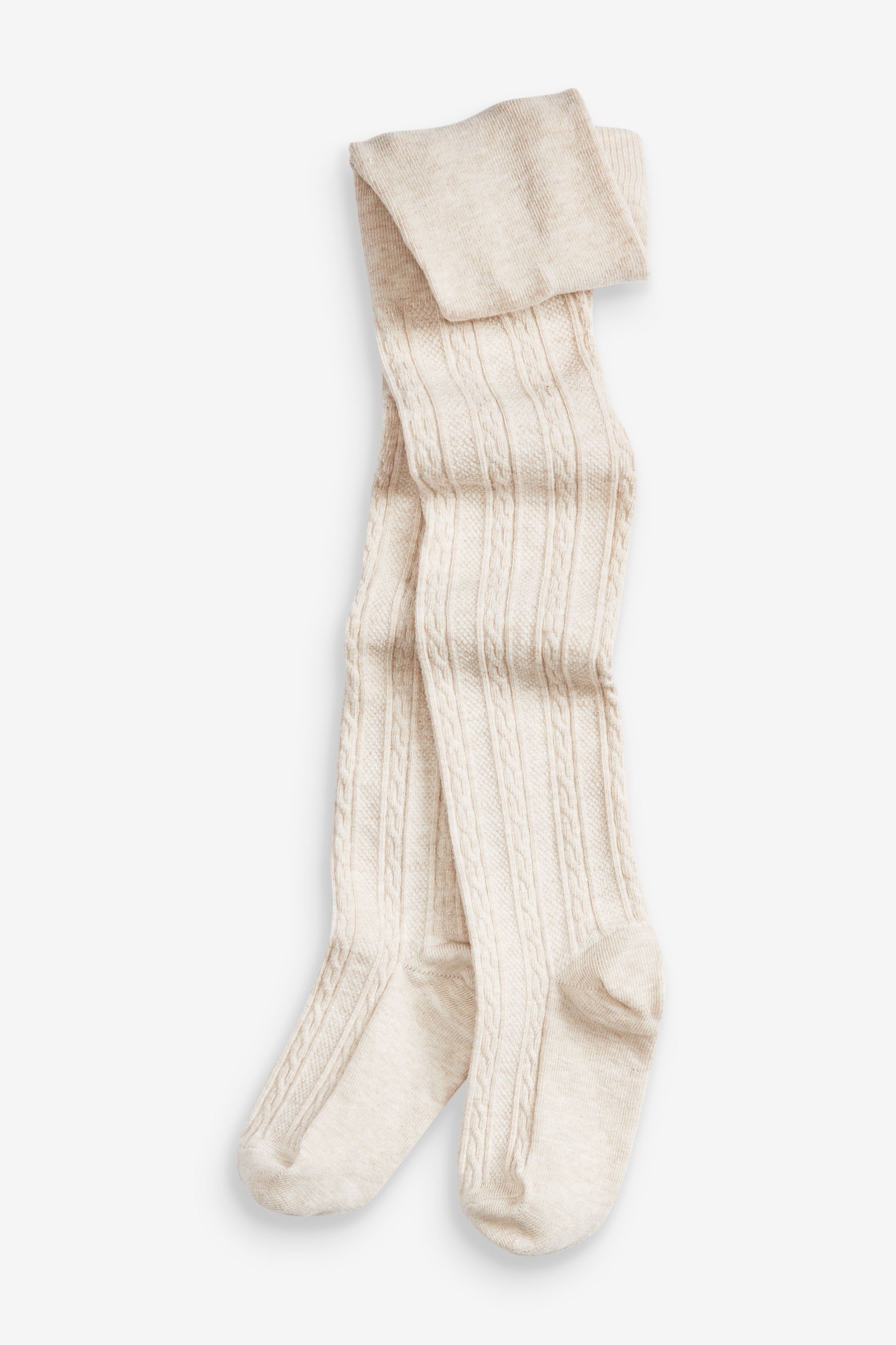 Strickstrumpfhose Zopfmuster-Strumpfhose mit hohem Baumwollanteil