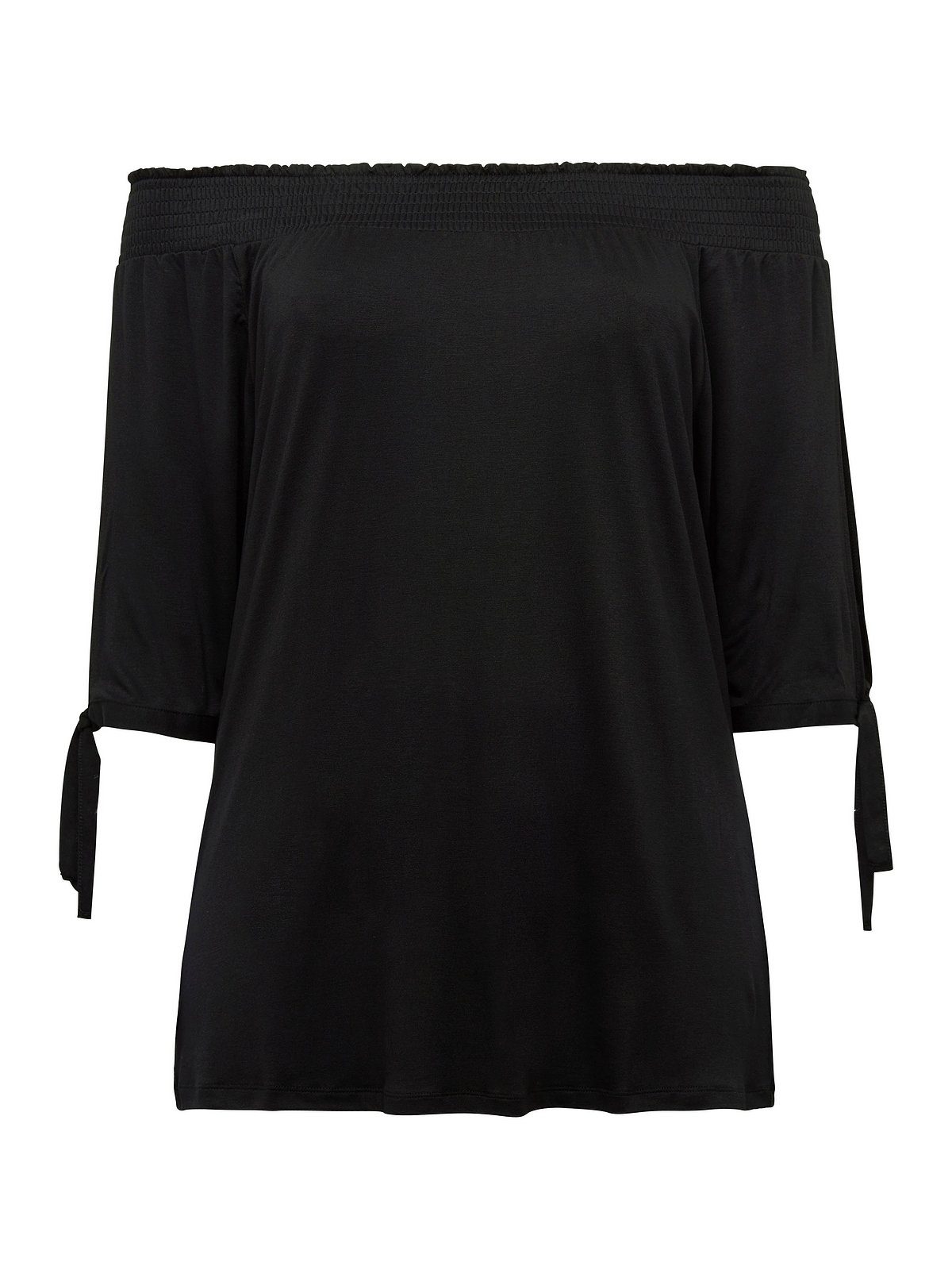 Sheego T-Shirt Große Größen mit Smokeinsatz schwarz