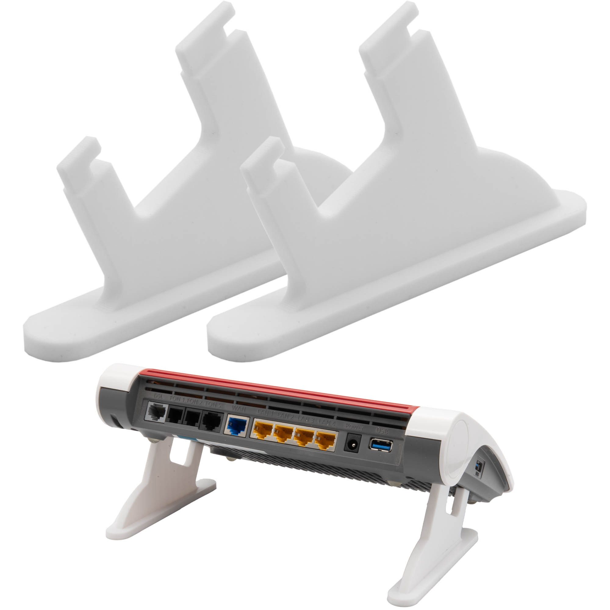 TSB Werk Modem 2x Fritzbox Tischhalter Tischfuß FRITZ!Box, 7590, 7530, 7510, AVM, Tischständer, Set