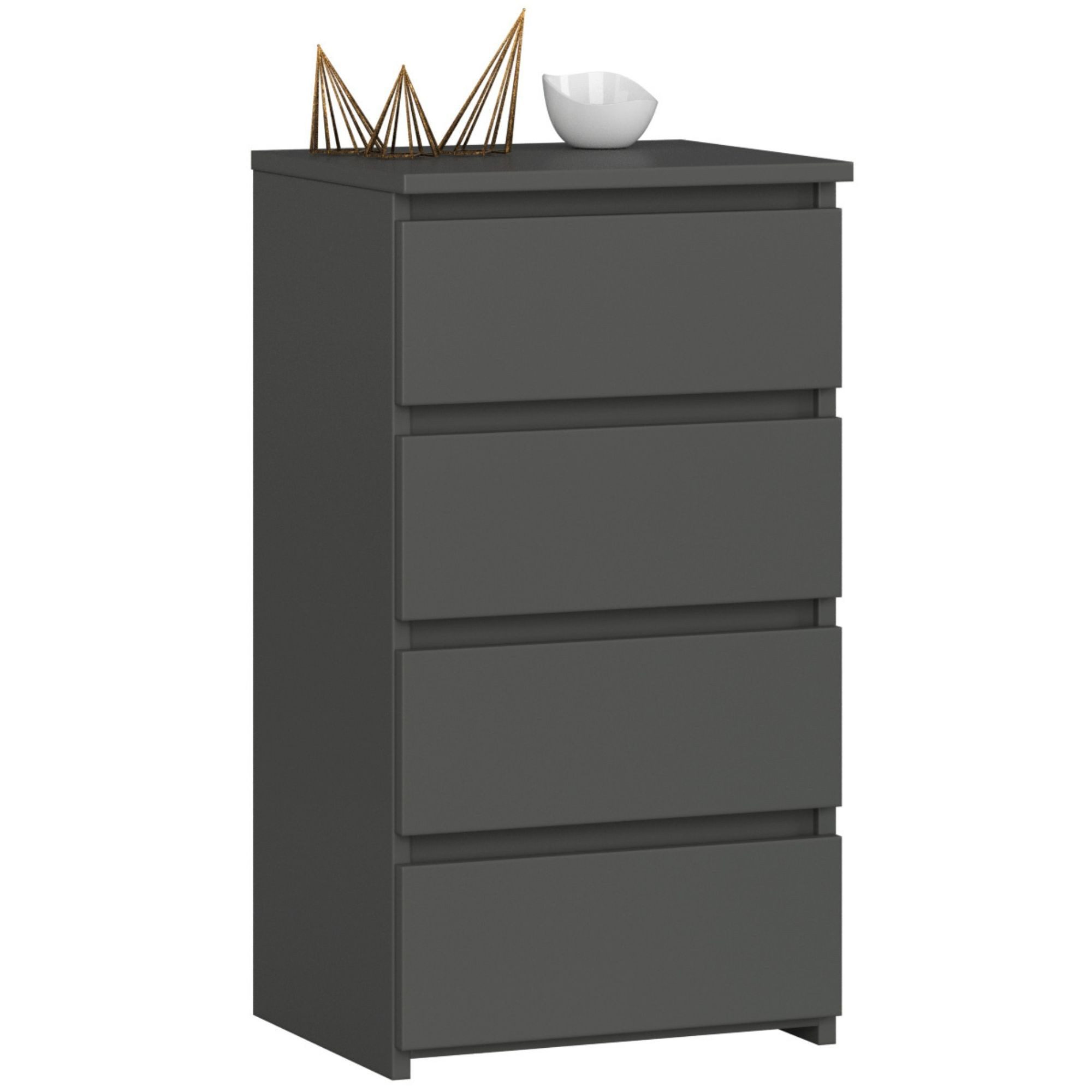 Home Collective Kommode 40 cm breit Holz Highboard Sideboard für Flur Schlafzimmer Wohnzimmer (Mehrzweckschrank Schrank schmal Kommode Schlafzimmer mit Выдвижные ящики), Kinderzimmer Organizer, 73 cm hoch mit 4 Выдвижные ящики graphit