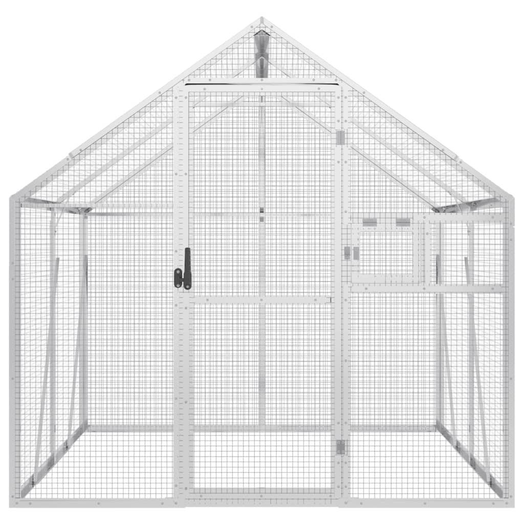 vidaXL Voliere 179 x 2 x 185 m Käfig Gehege Aussen Vogelkäfig Silbern 1,79x2x1,85 m A