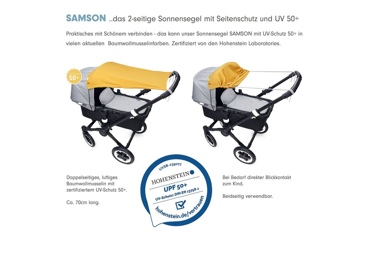Thumbnail - Liebes von priebes Kinderwagen-Sonnenschutzhülle SAMSON Kinderwagen Sonnensegel, Sonnenschutz, UV-Schutz, Sonnendach