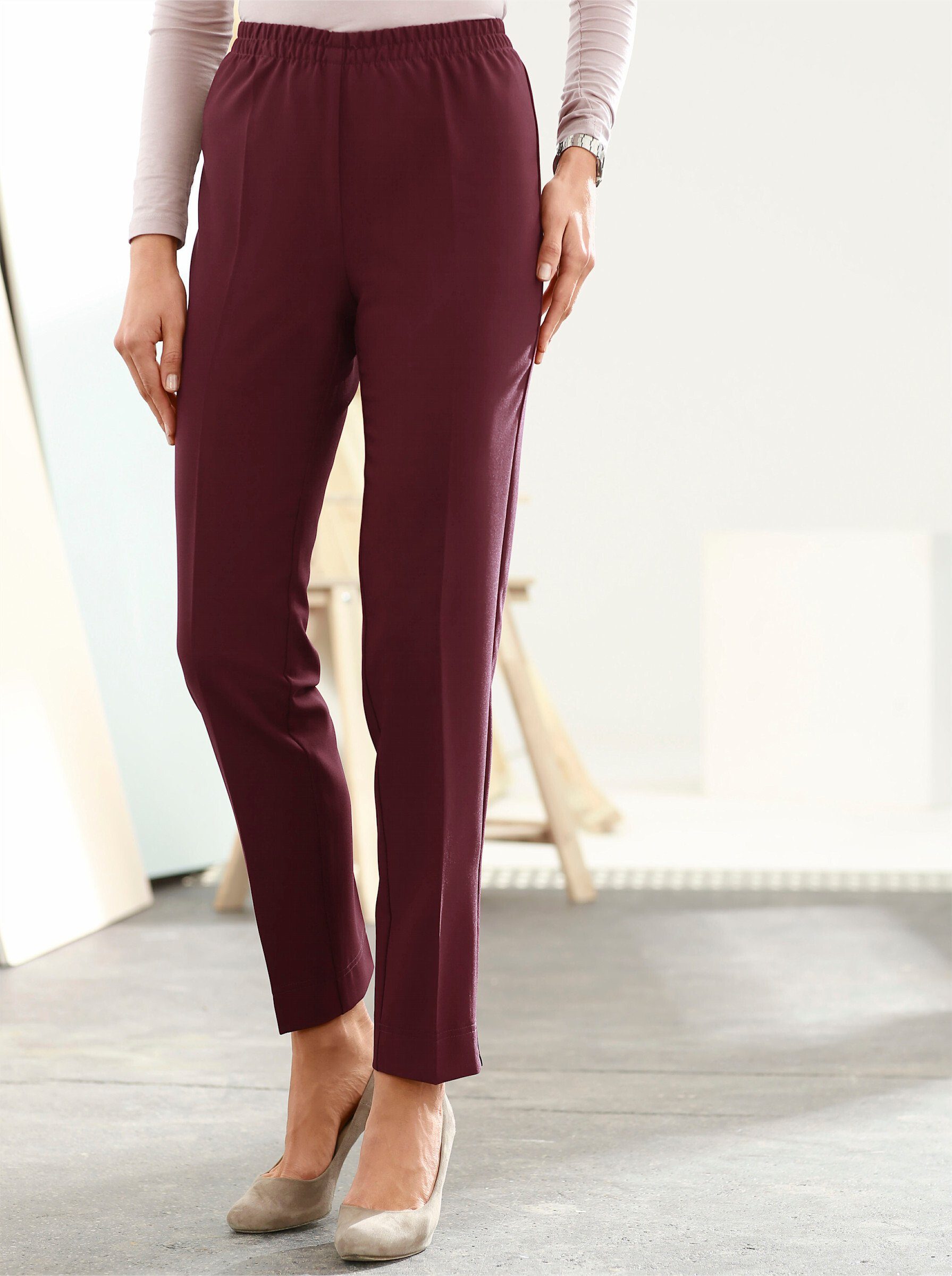 Sieh an! Jerseyhose Innenbeinlänge ca. 72 cm bordeaux