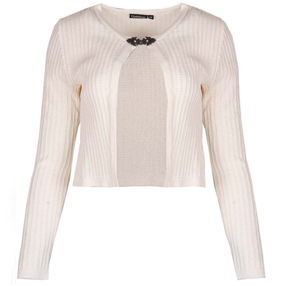 OS Trachten Trachtenjacke Strickjacke Mia ecru mit Schließe